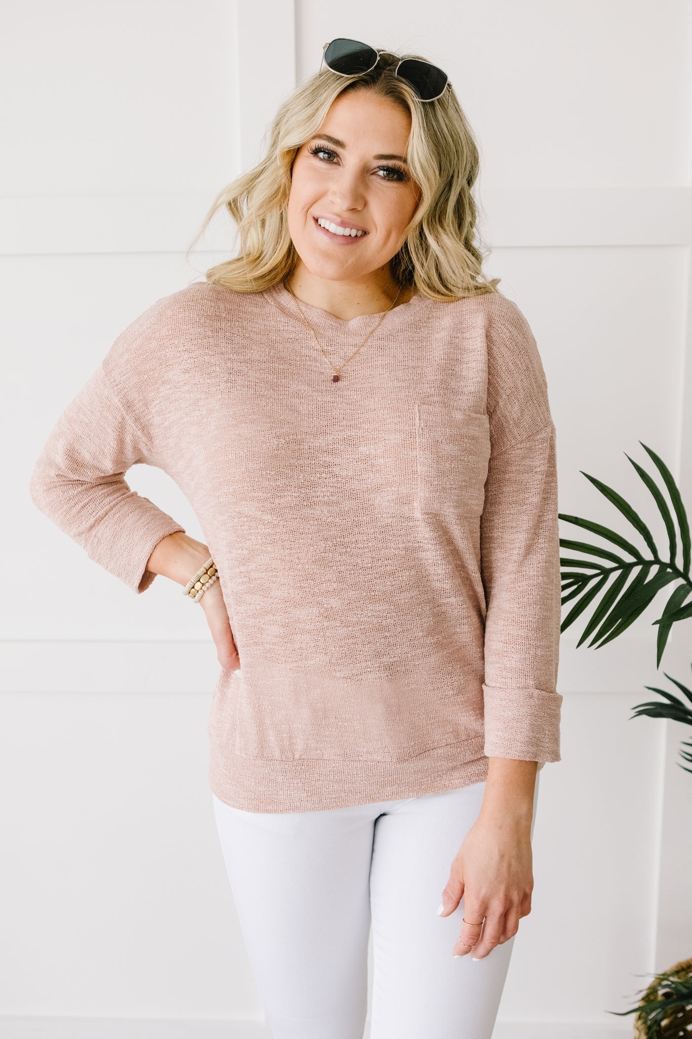 All Over It Top In Dusty Pink-Womens-Modish Lily, Tecumseh Michigan