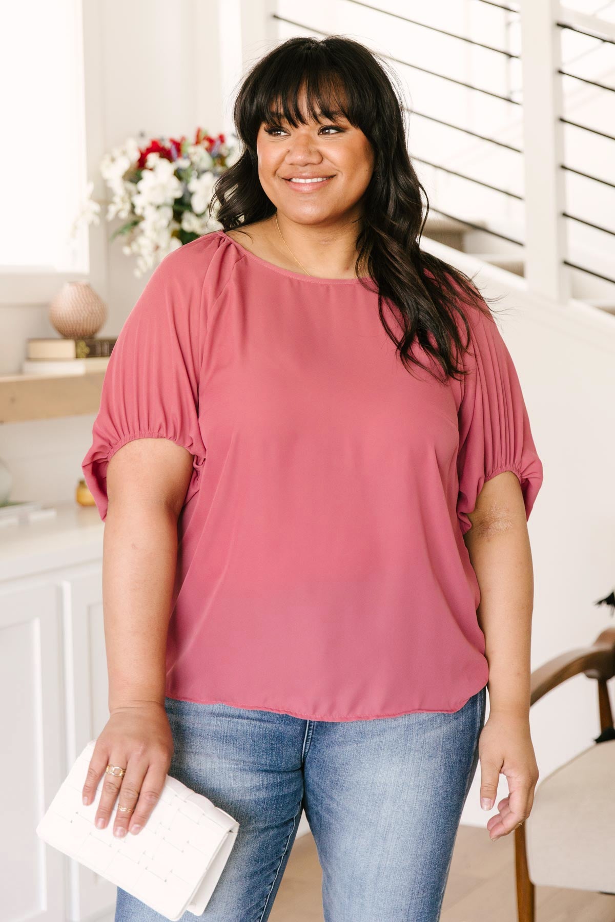 Audrey Top In Dusty Rose-Womens-Modish Lily, Tecumseh Michigan