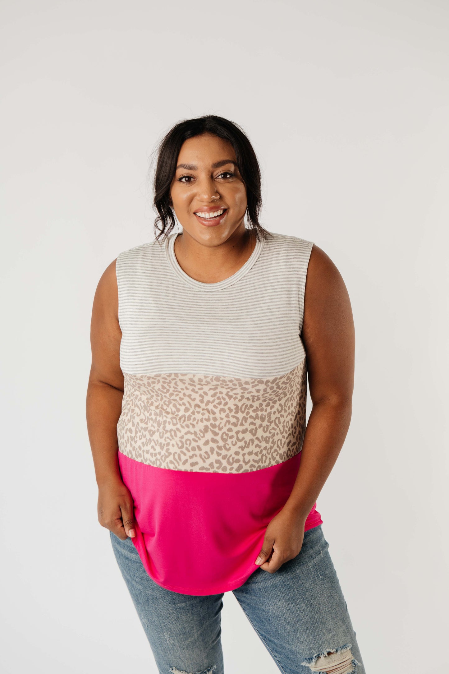 Hot Block Sleeveless Top-Womens-Modish Lily, Tecumseh Michigan