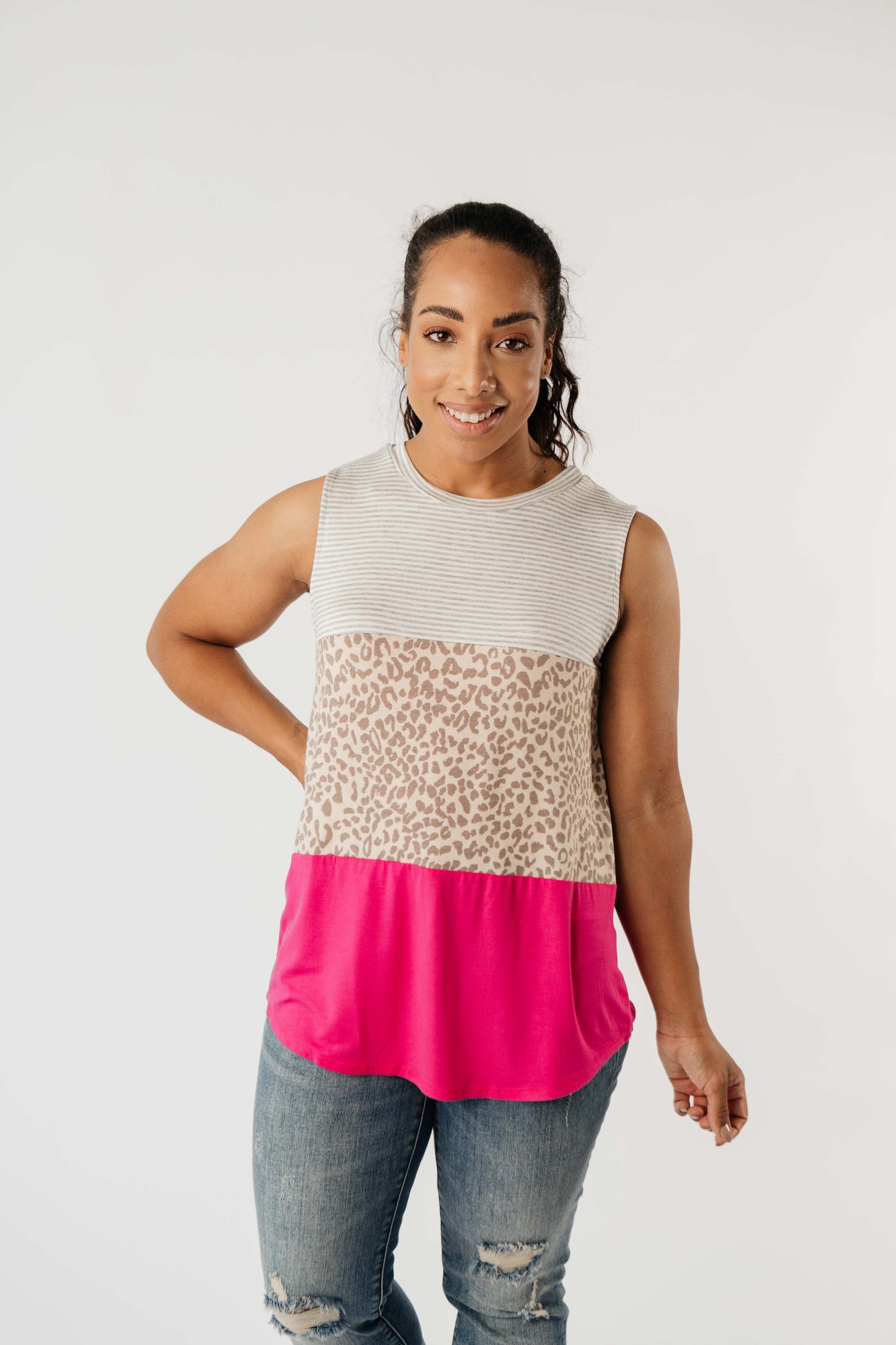 Hot Block Sleeveless Top-Womens-Modish Lily, Tecumseh Michigan