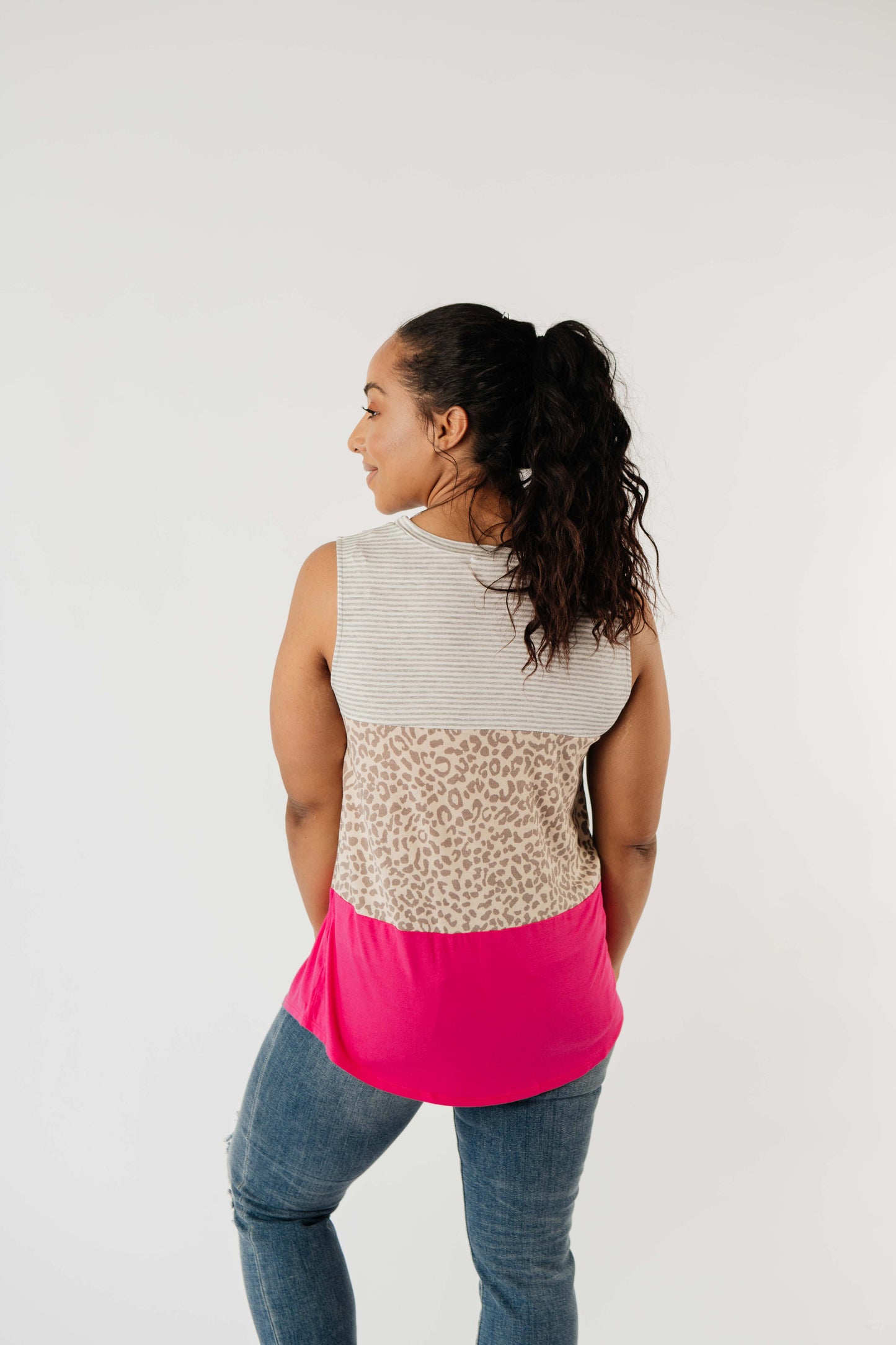 Hot Block Sleeveless Top-Womens-Modish Lily, Tecumseh Michigan