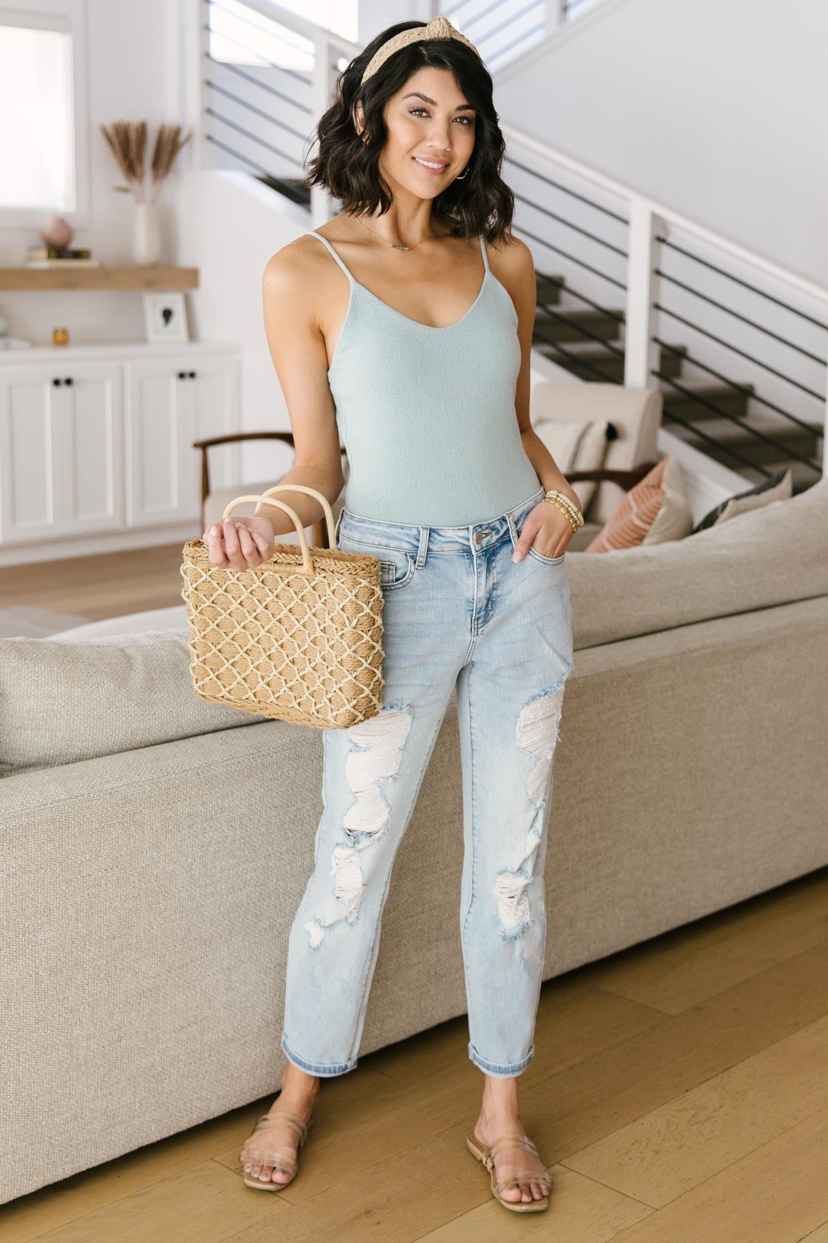 Better Or Best Seafoam Tank Bodysuit-Womens-Modish Lily, Tecumseh Michigan