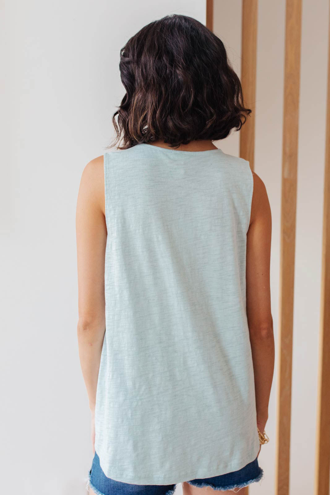 Boho Baby Doll Tank in Sea Foam-Womens-Modish Lily, Tecumseh Michigan