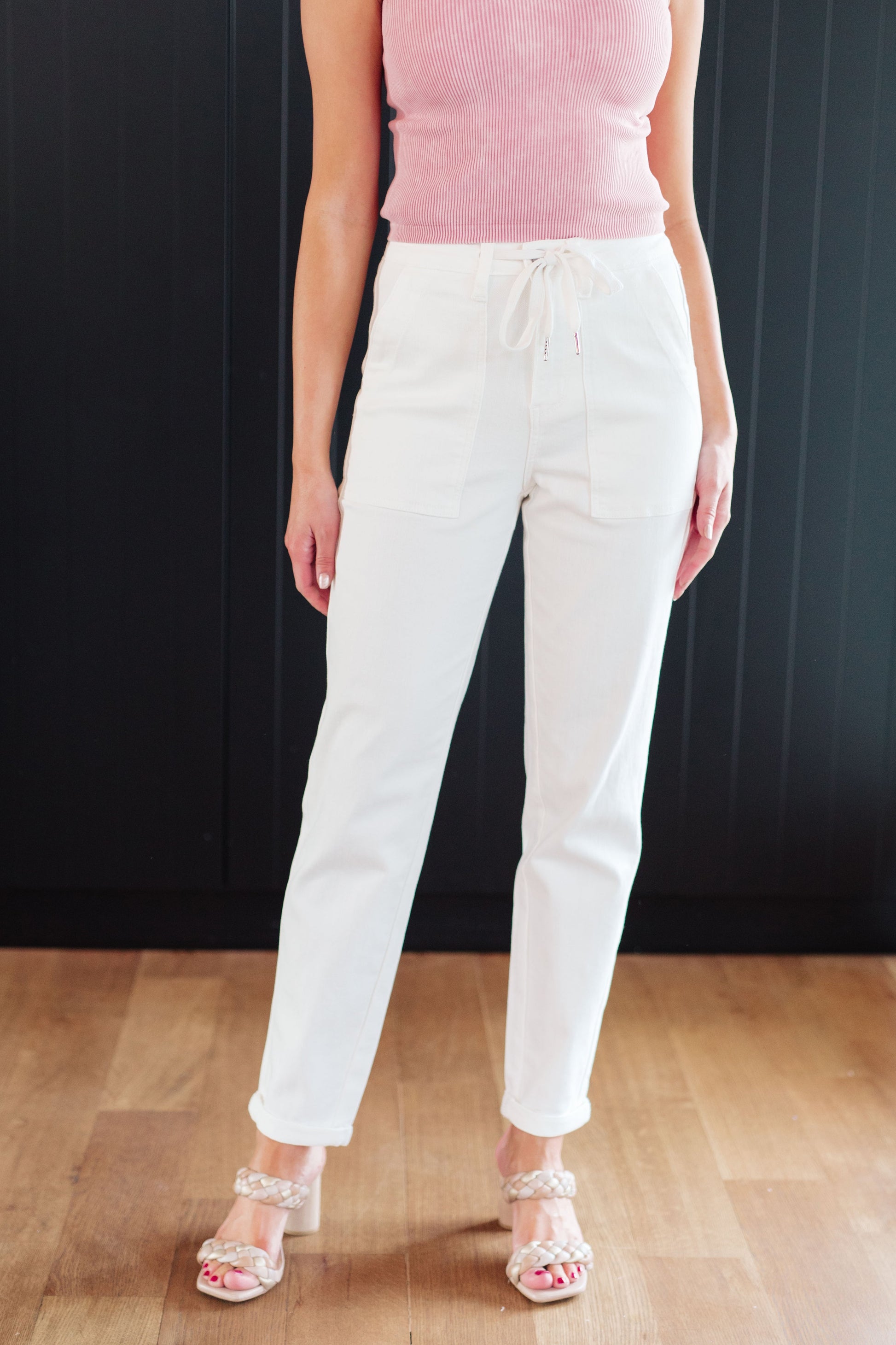 Charlene High Rise Jogger in Ecru-Womens-Modish Lily, Tecumseh Michigan