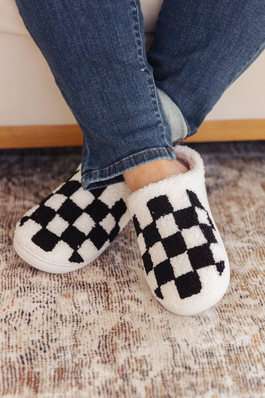 Checked Out Slippers in Black-Womens-Modish Lily, Tecumseh Michigan