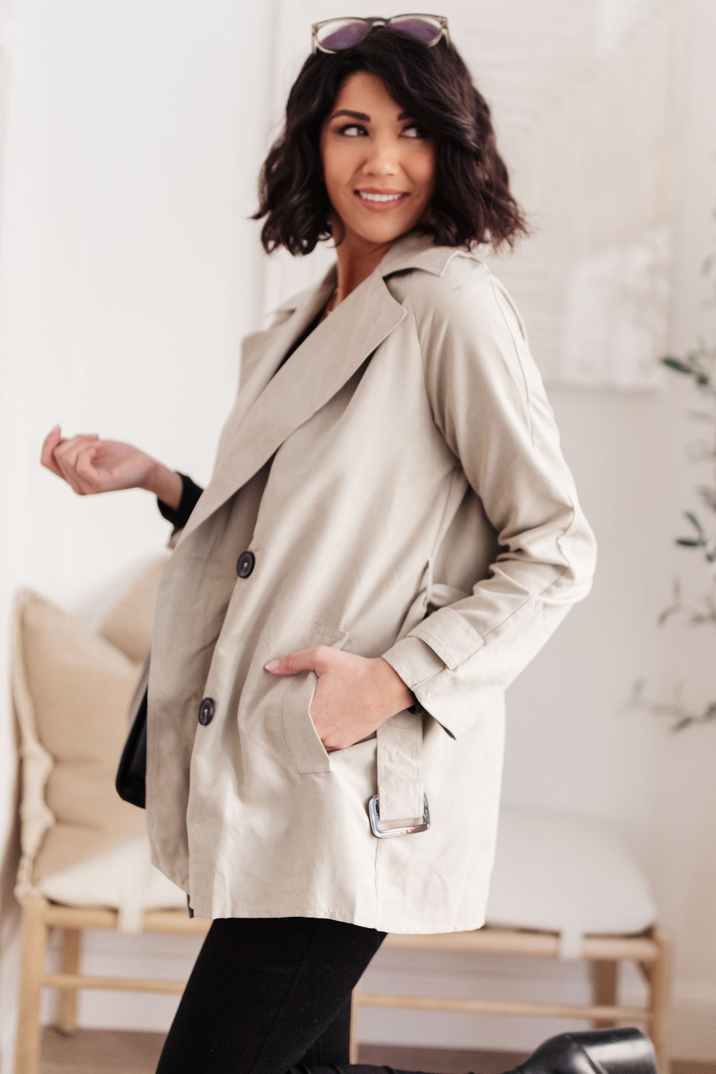Double Agent Short Trench Coat-Womens-Modish Lily, Tecumseh Michigan