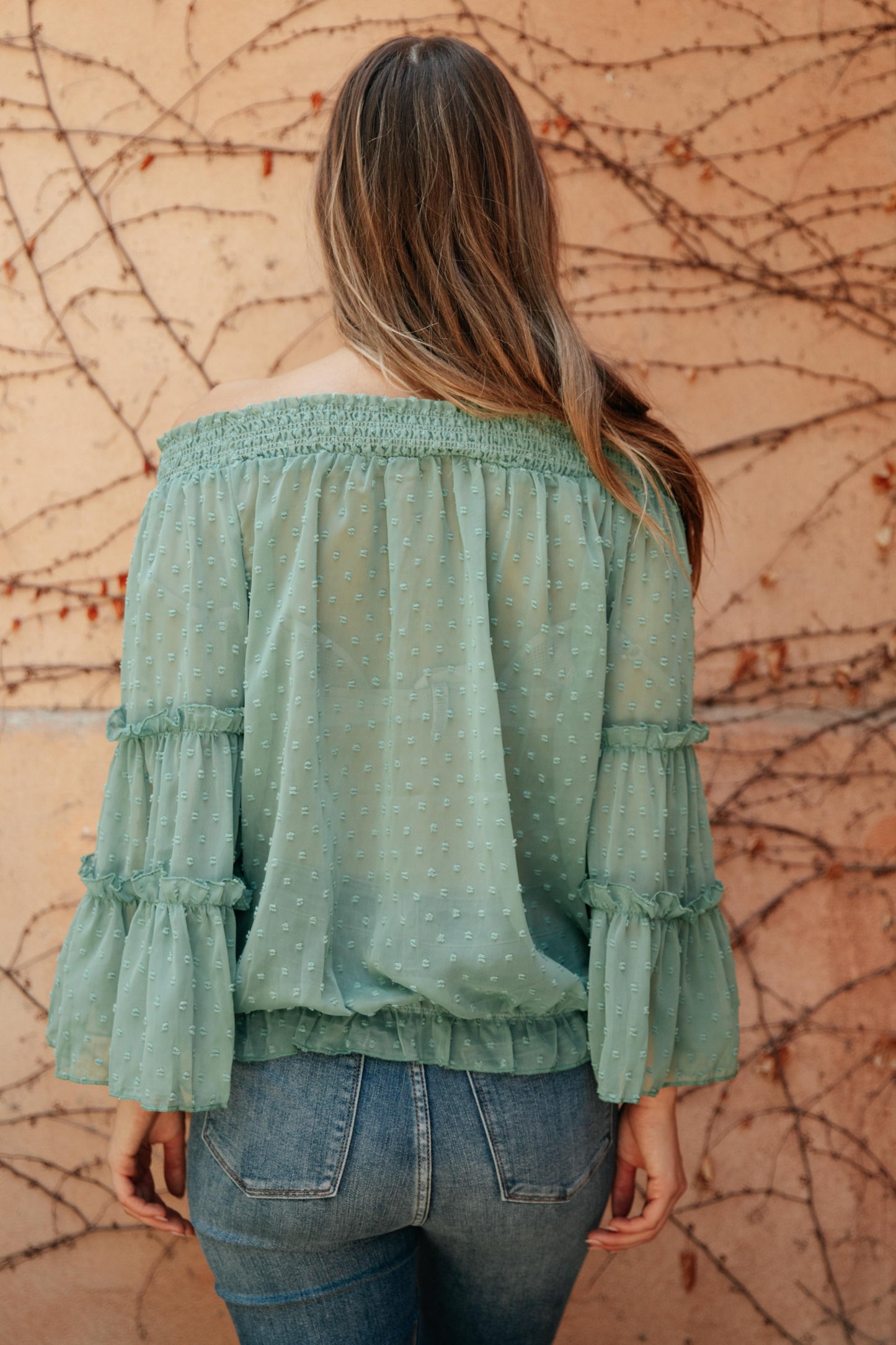 Dreaming Of Swiss Dots Top in Sage-Womens-Modish Lily, Tecumseh Michigan