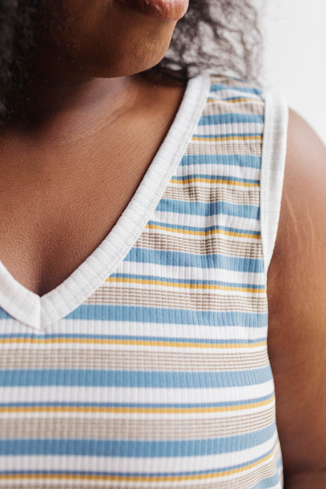 Emery Striped Tank in Blue-Womens-Modish Lily, Tecumseh Michigan