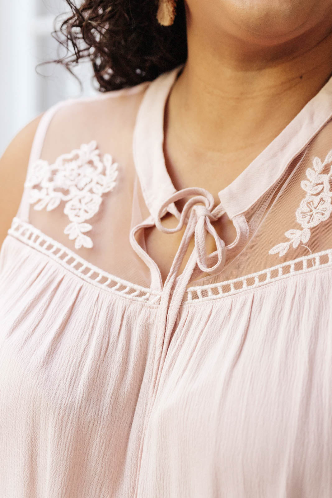 Floral Embroidered Swing Top in Pink-Womens-Modish Lily, Tecumseh Michigan