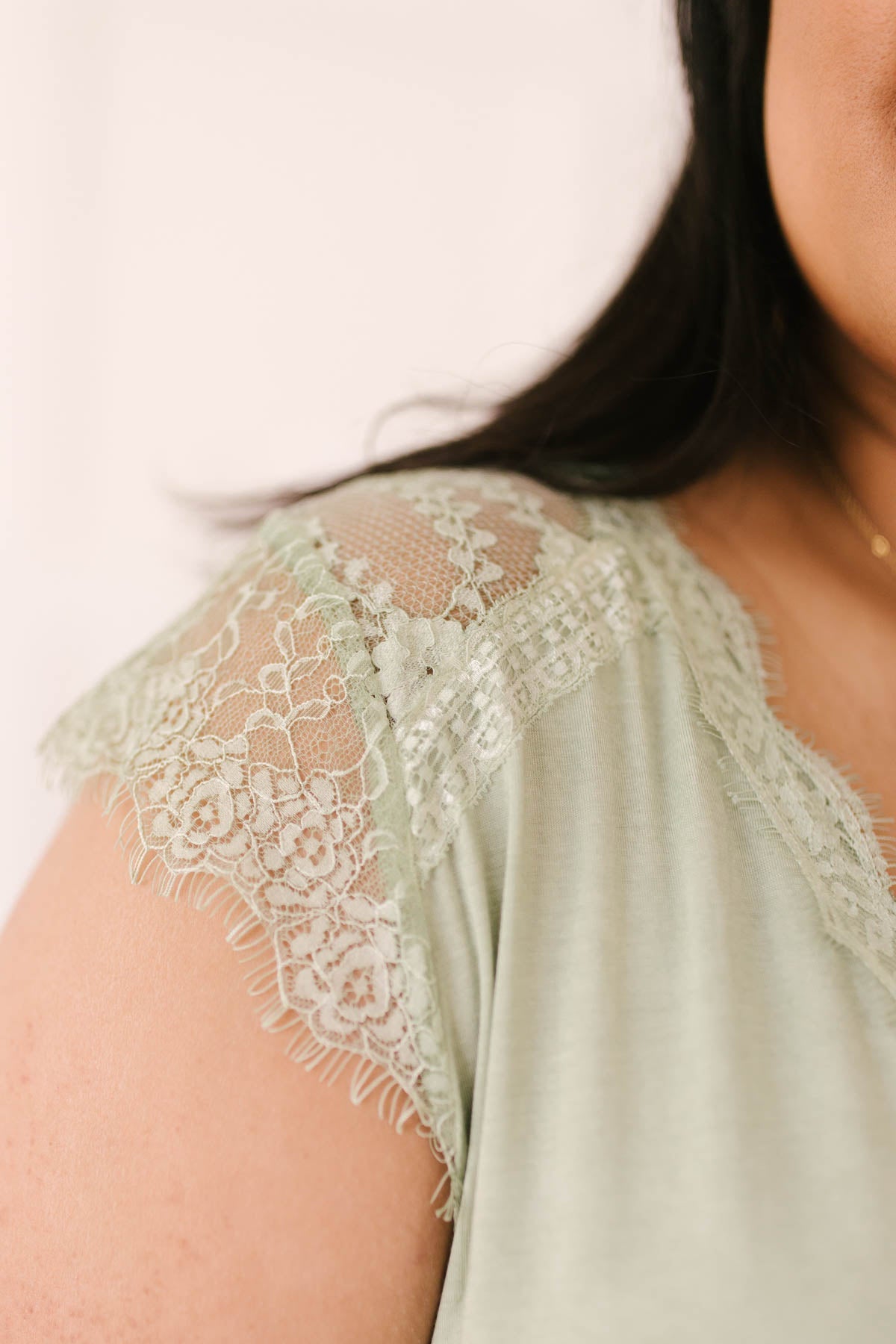 Garden and Lace Top in Sage-Womens-Modish Lily, Tecumseh Michigan