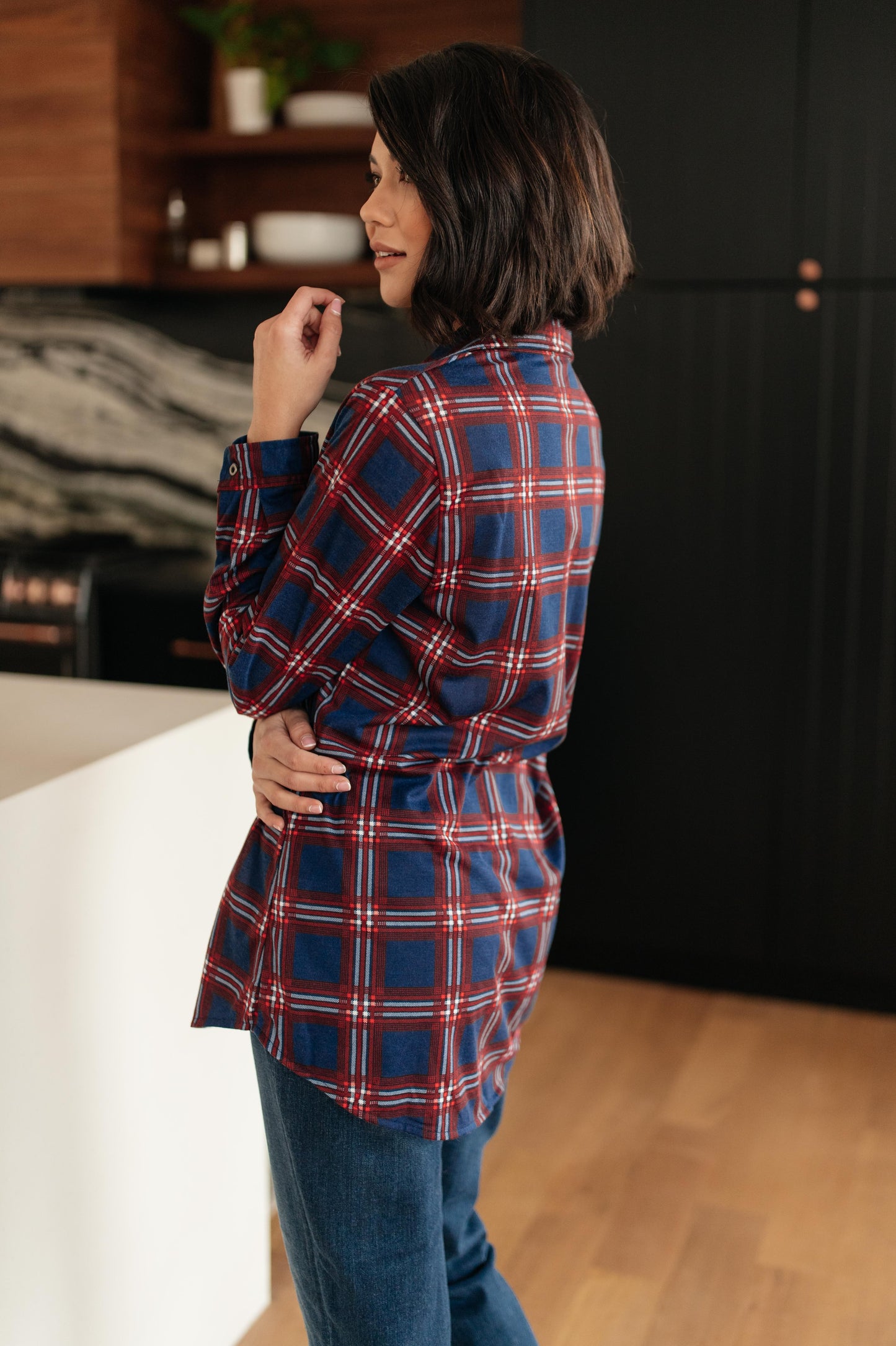 Grid Girl Button Down Top-Womens-Modish Lily, Tecumseh Michigan