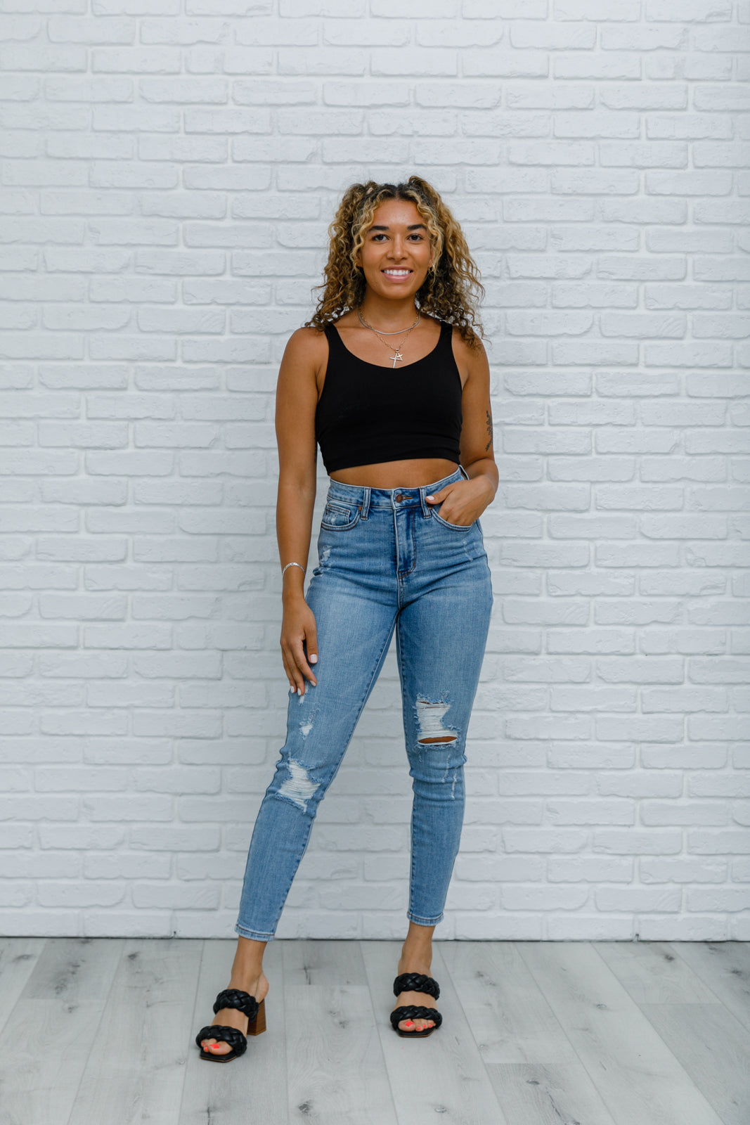 High-Waisted Tummy Control Skinny Jeans-Womens-Modish Lily, Tecumseh Michigan