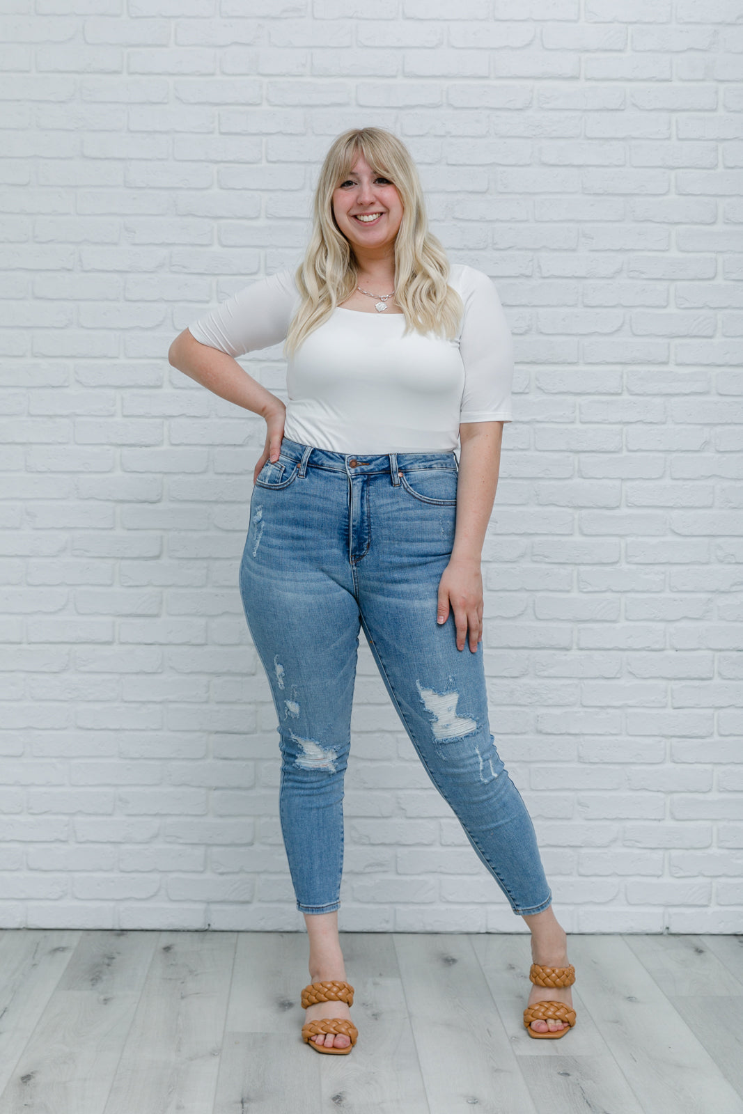 High-Waisted Tummy Control Skinny Jeans-Womens-Modish Lily, Tecumseh Michigan