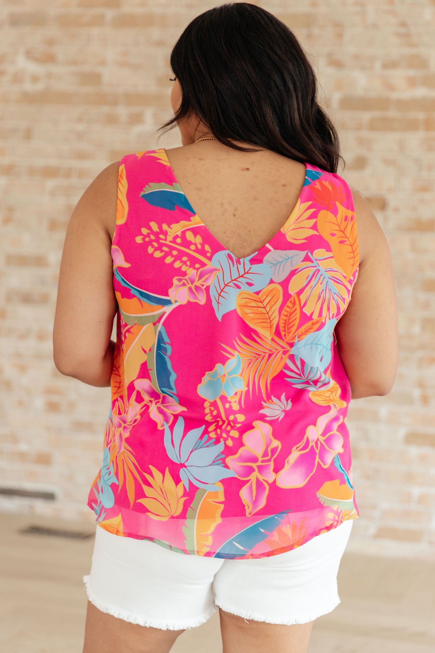 Love Me Like You Do Floral Sleeveless Blouse-Tops-Modish Lily, Tecumseh Michigan