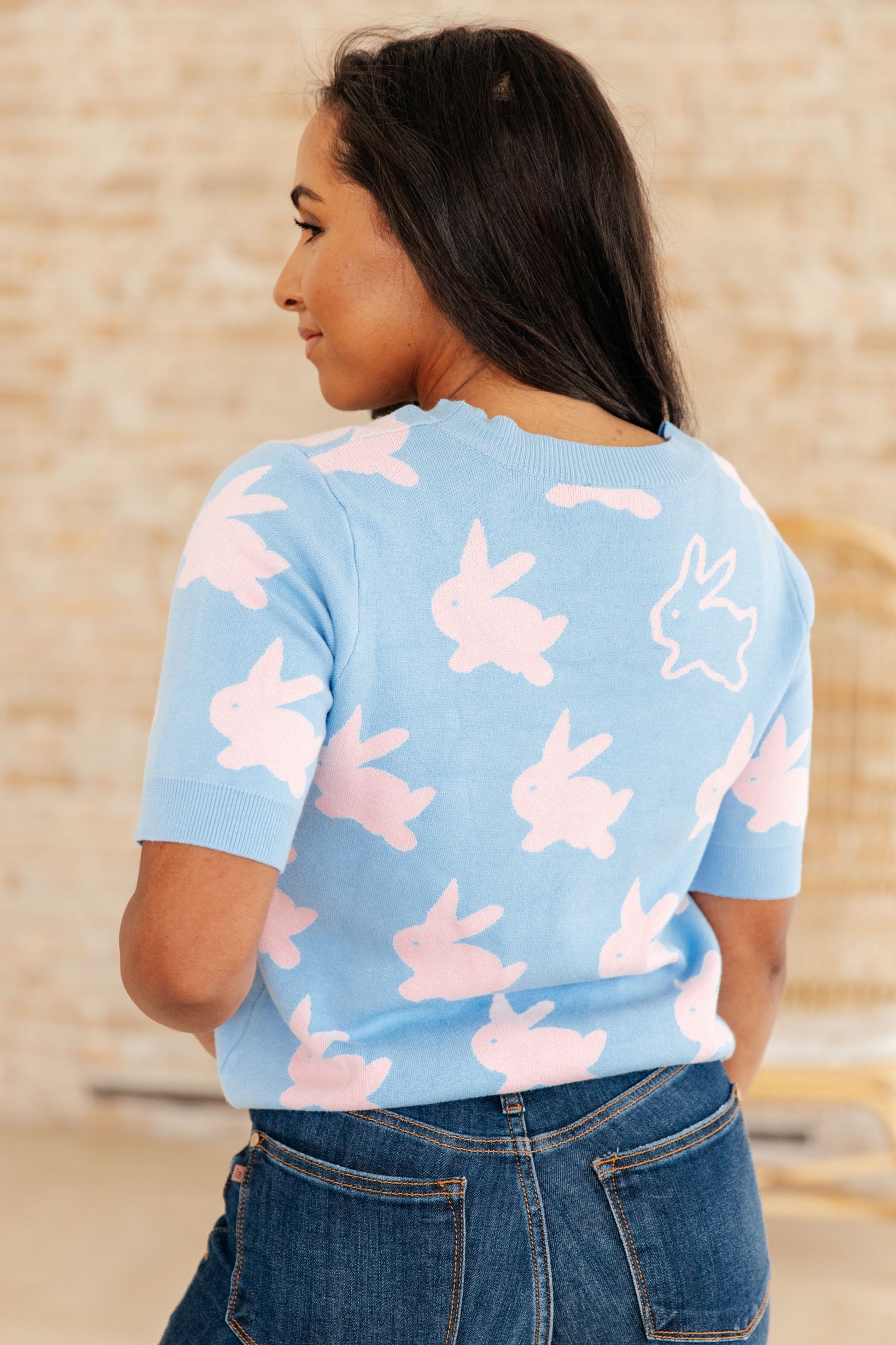 Miss Cottontail Half Sleeve Sweater-Tops-Modish Lily, Tecumseh Michigan