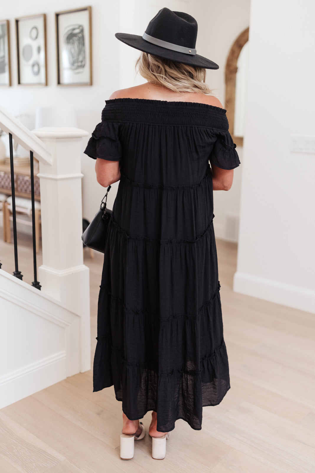 Olivia Tiered Maxi Dress in Black-Womens-Modish Lily, Tecumseh Michigan