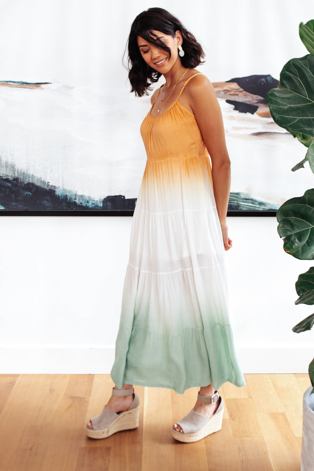 Ombré Skies Tiered Dress-Womens-Modish Lily, Tecumseh Michigan