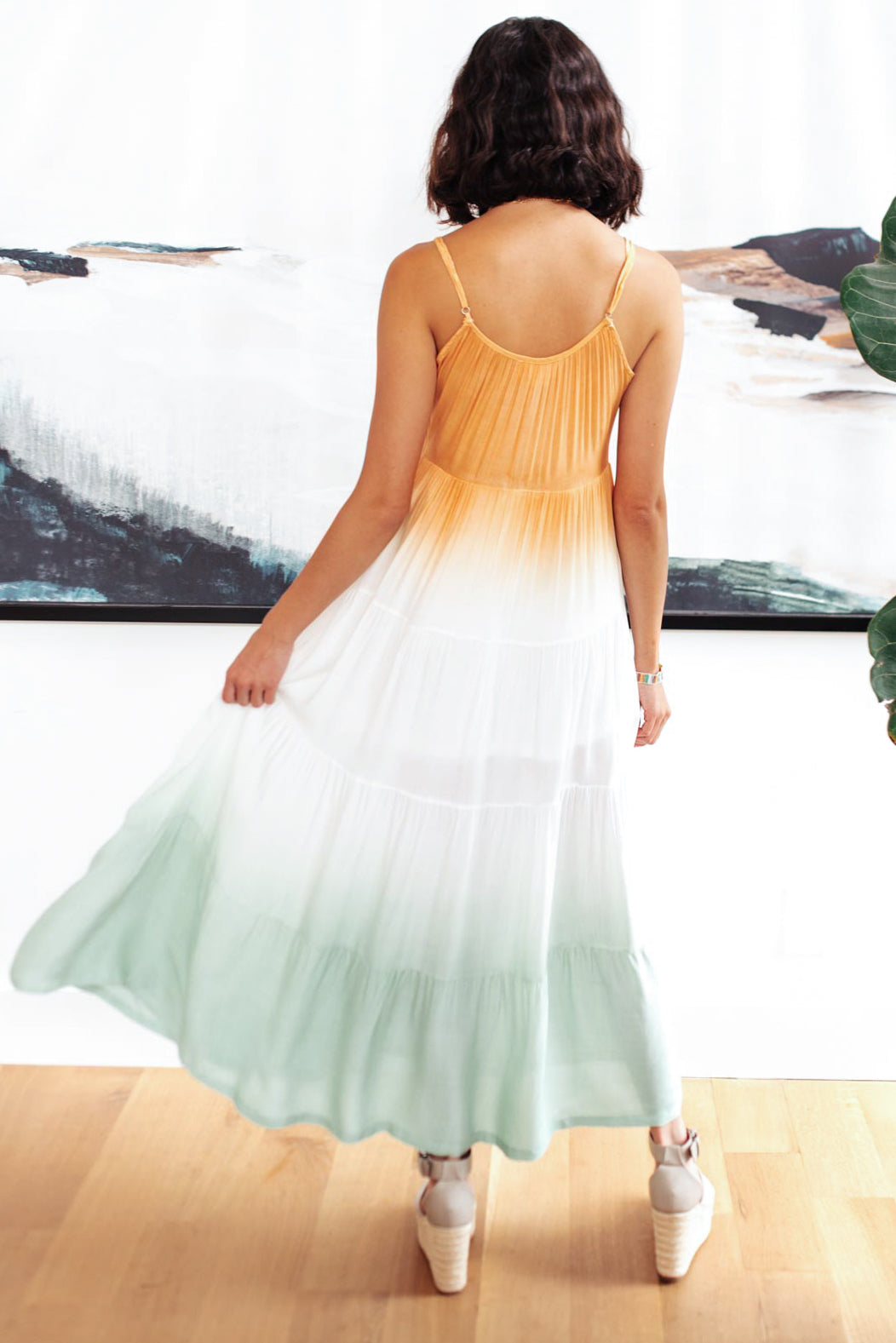 Ombré Skies Tiered Dress-Womens-Modish Lily, Tecumseh Michigan
