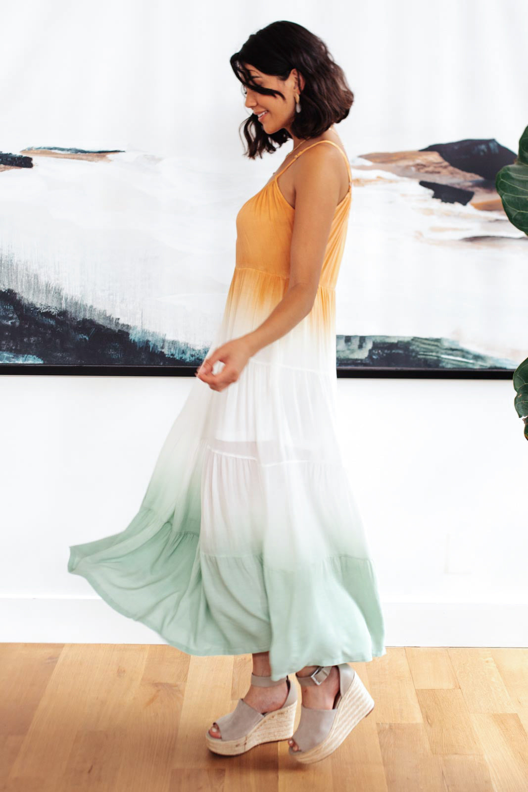 Ombré Skies Tiered Dress-Womens-Modish Lily, Tecumseh Michigan