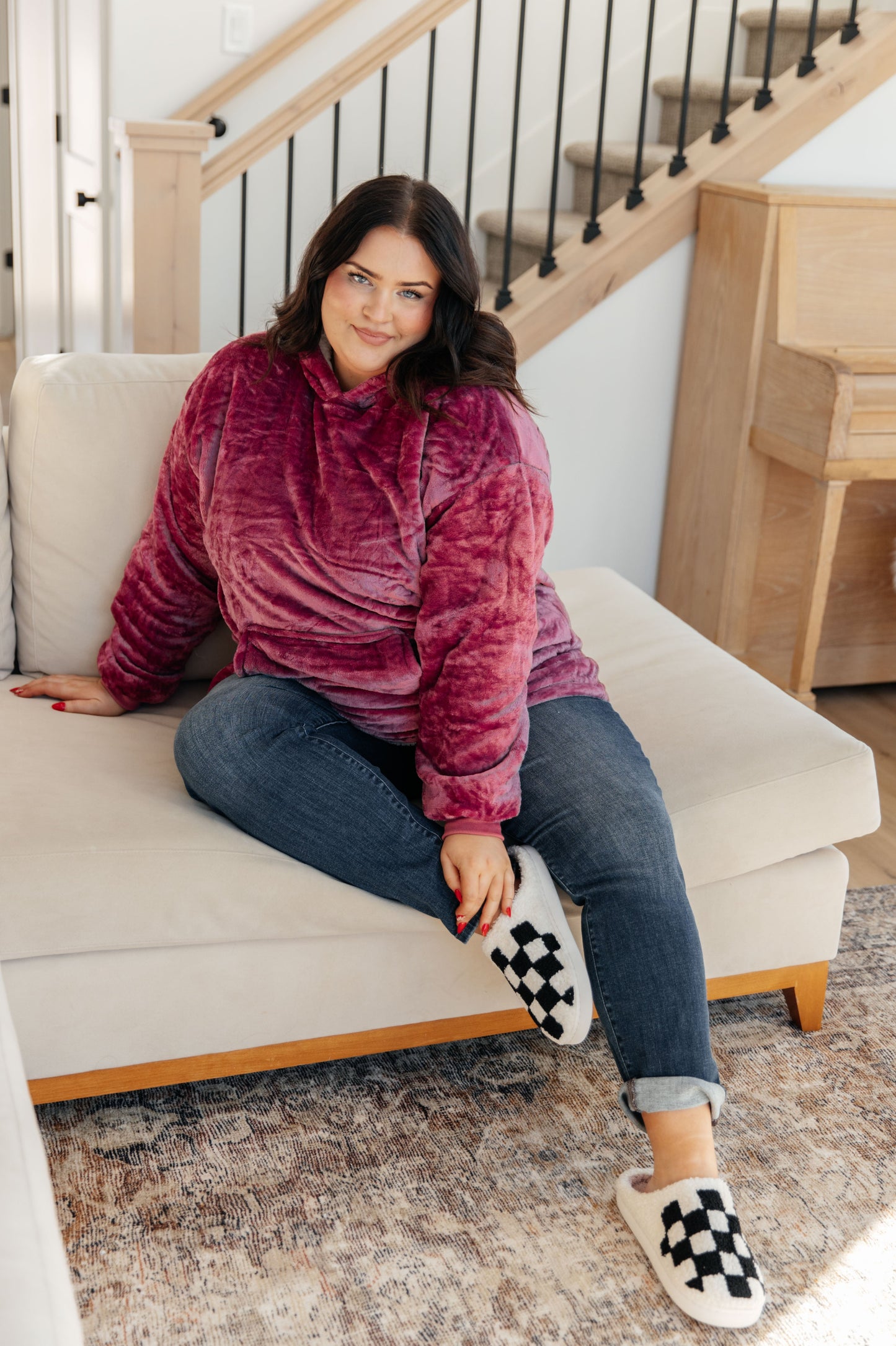 Checked Out Slippers in Black-Womens-Modish Lily, Tecumseh Michigan