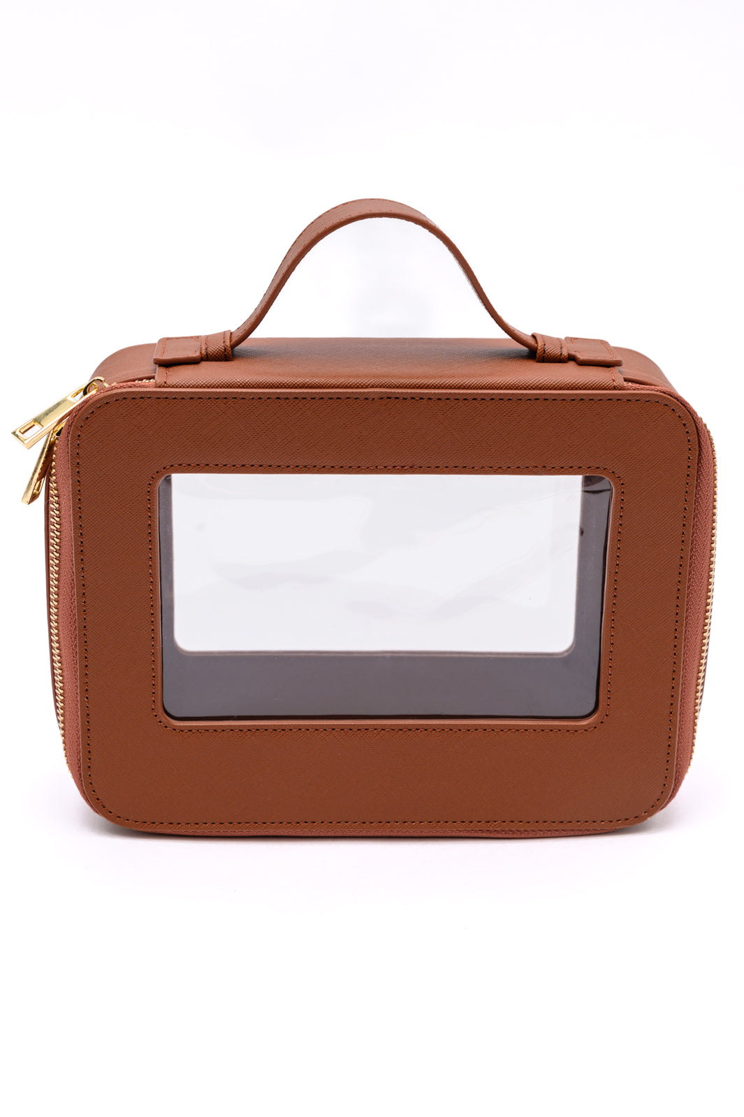 PU Leather Travel Cosmetic Case in Camel-Womens-Modish Lily, Tecumseh Michigan