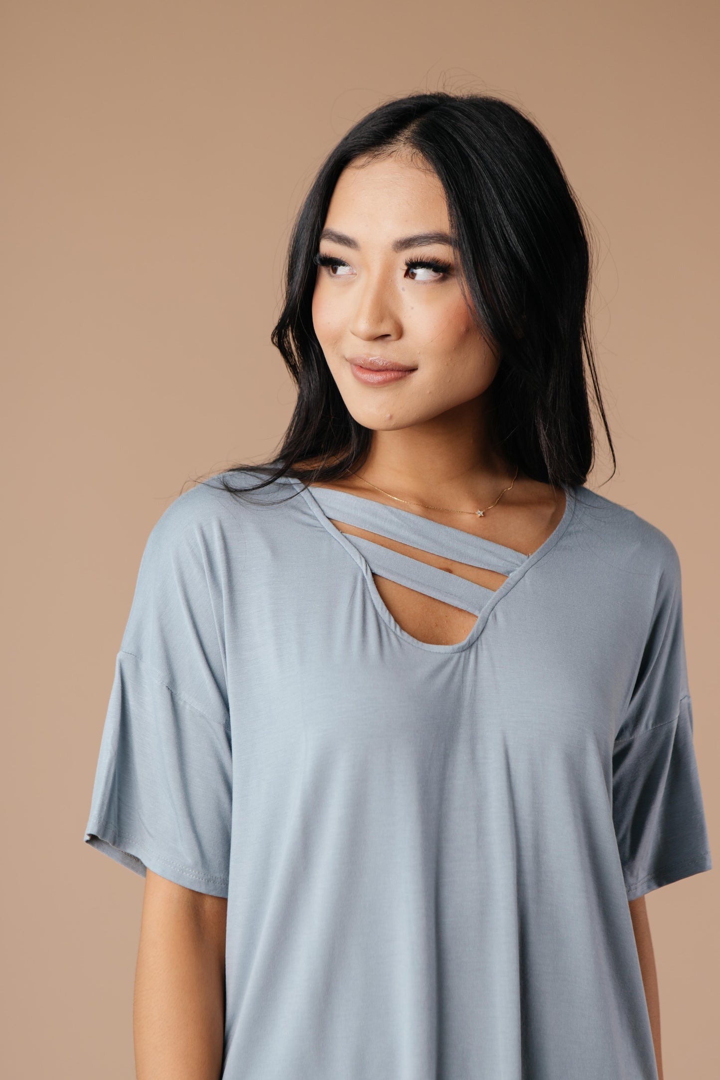Parallel Universe Top In Dusty Blue-Womens-Modish Lily, Tecumseh Michigan