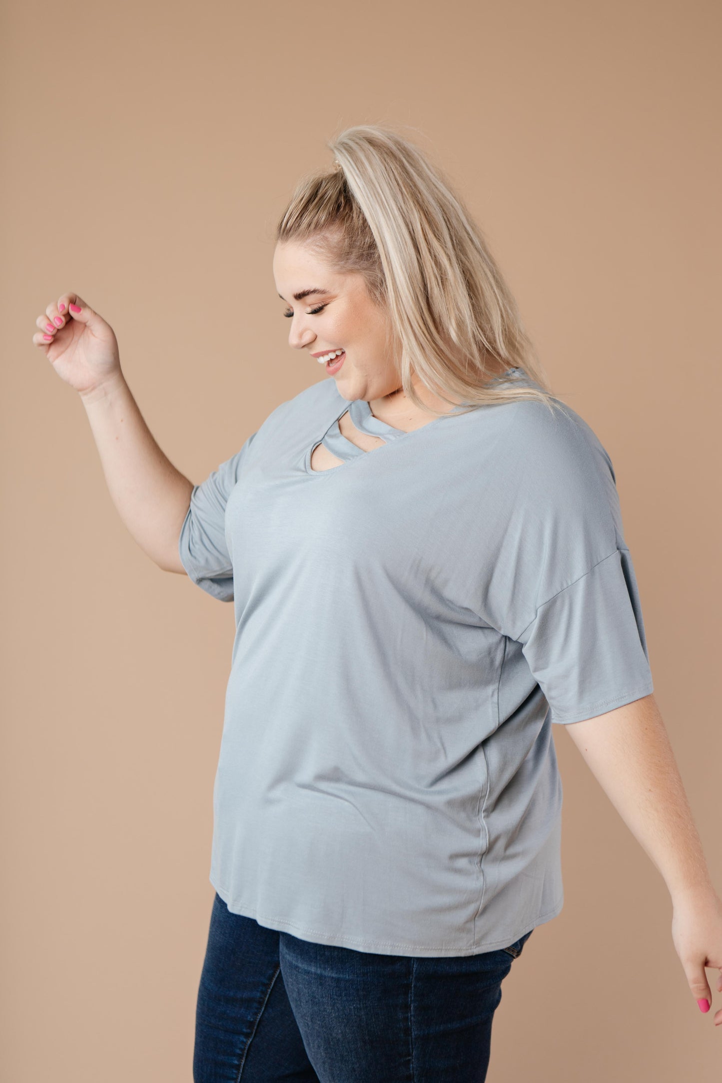 Parallel Universe Top In Dusty Blue-Womens-Modish Lily, Tecumseh Michigan