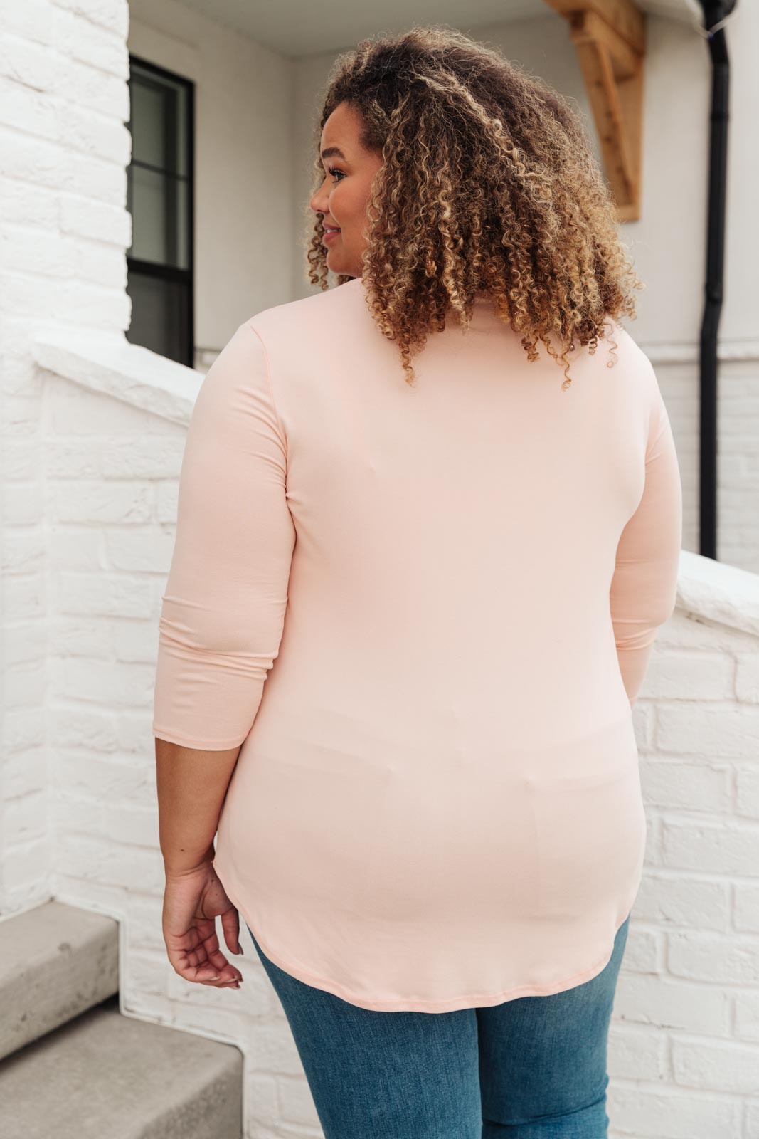 Perfect V Neck in Blush-Womens-Modish Lily, Tecumseh Michigan
