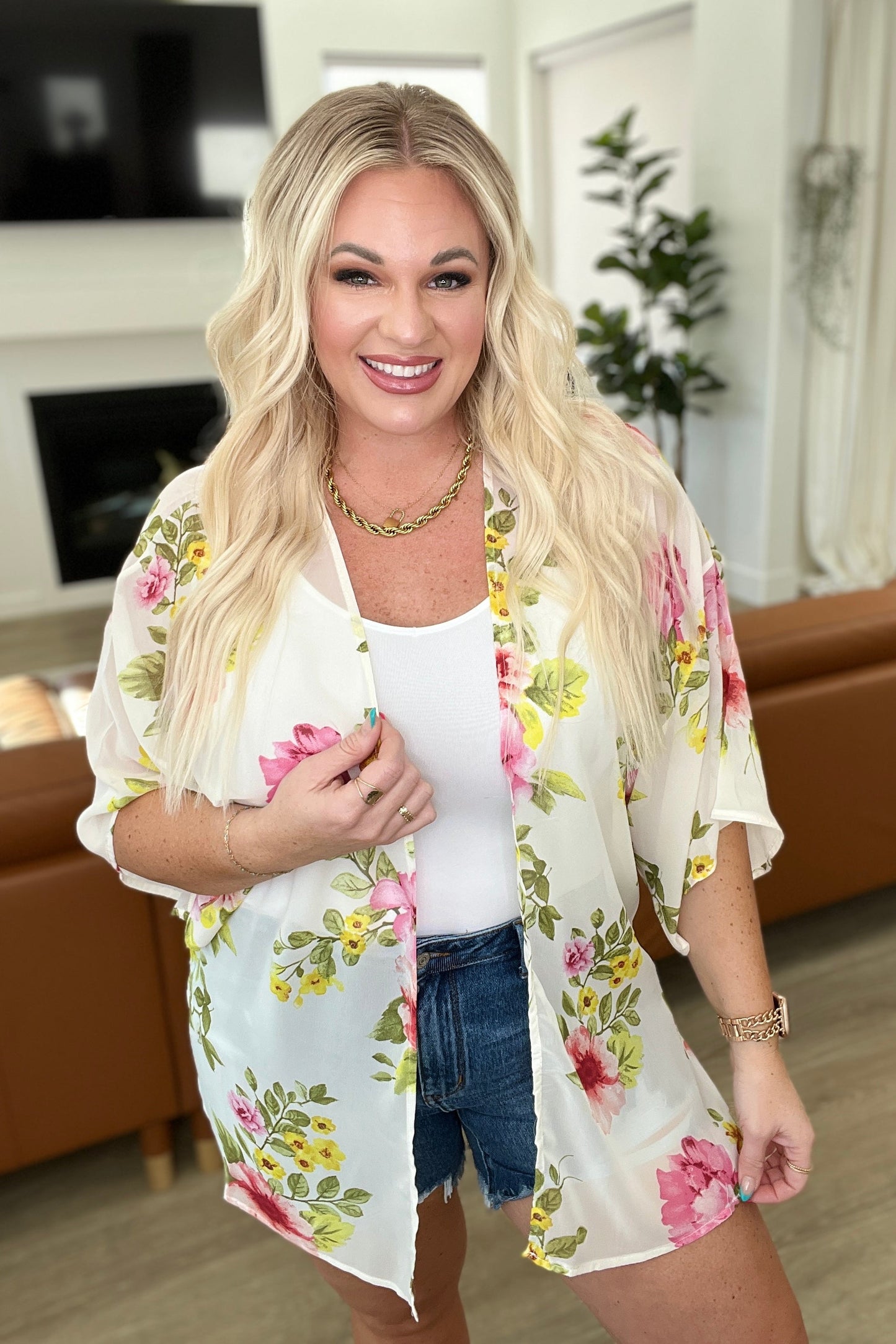 Yeah, We Did That Floral Kimono in Ivory-Layers-Modish Lily, Tecumseh Michigan