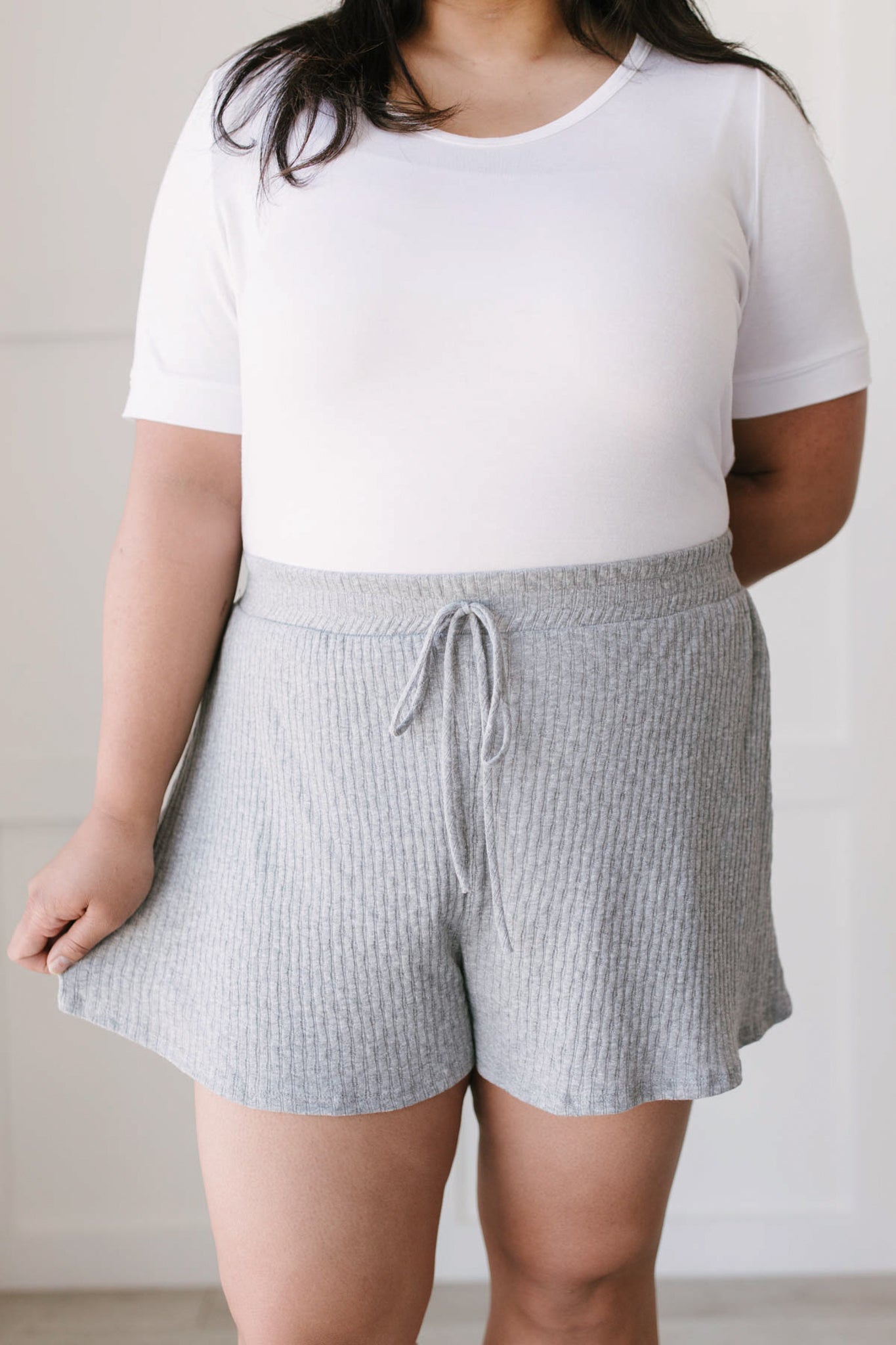Ribbed & Ridiculously Comfy Shorts In Heather Gray-Womens-Modish Lily, Tecumseh Michigan