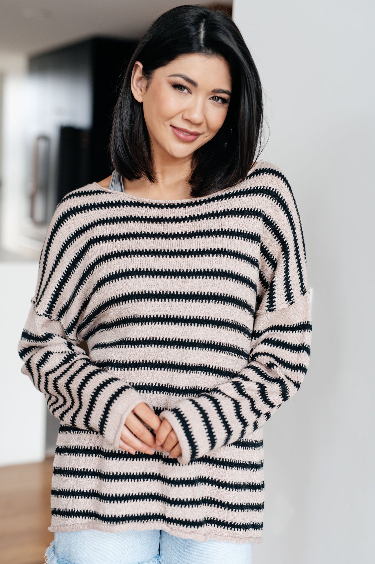 Self Assured Striped Sweater-Womens-Modish Lily, Tecumseh Michigan