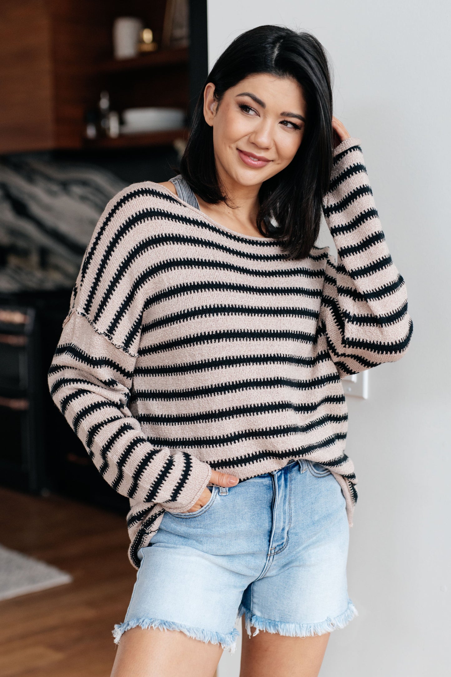 Self Assured Striped Sweater-Womens-Modish Lily, Tecumseh Michigan