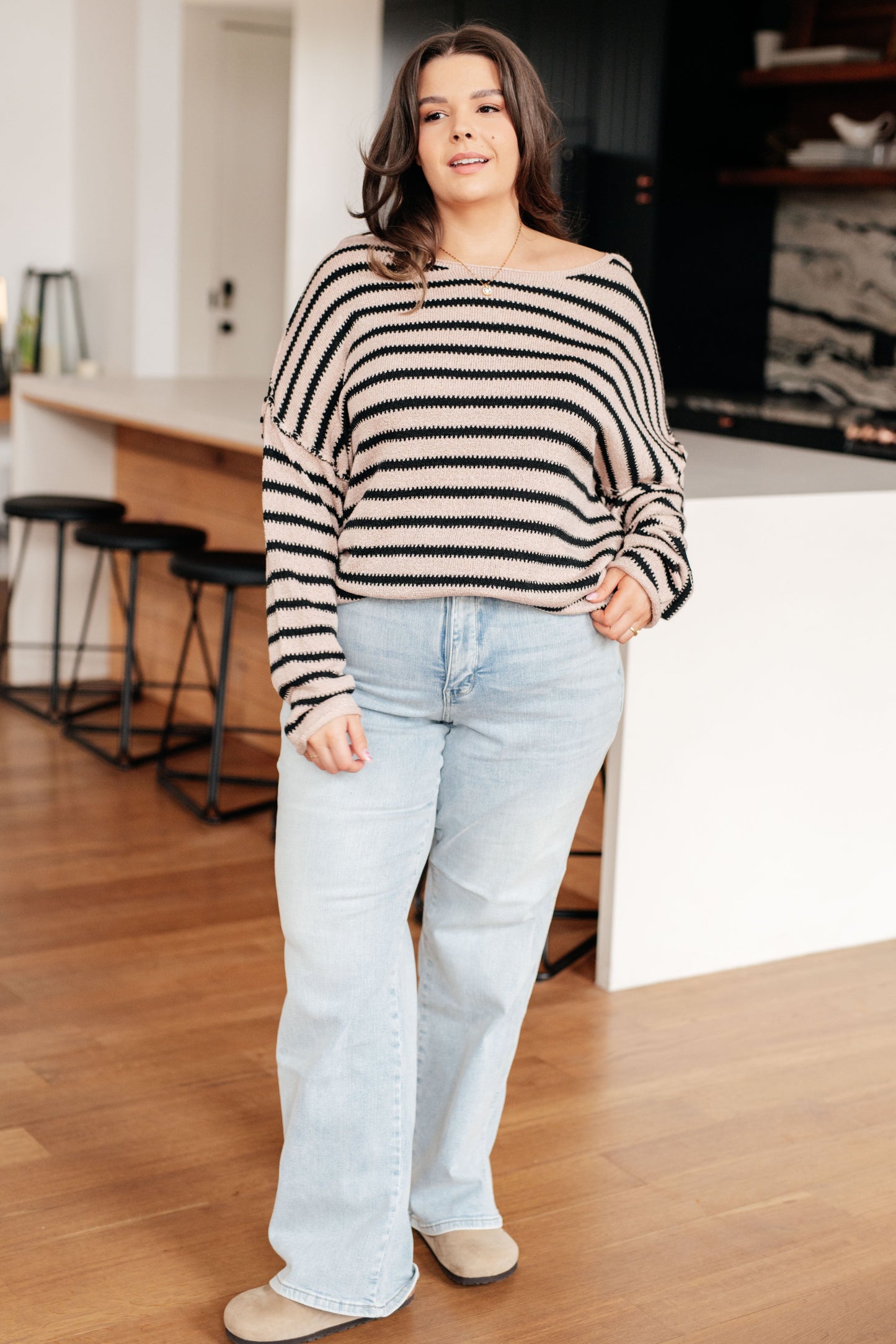 Self Assured Striped Sweater-Womens-Modish Lily, Tecumseh Michigan