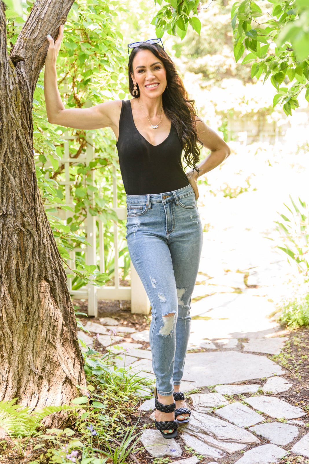 High-Waisted Tummy Control Skinny Jeans-Womens-Modish Lily, Tecumseh Michigan