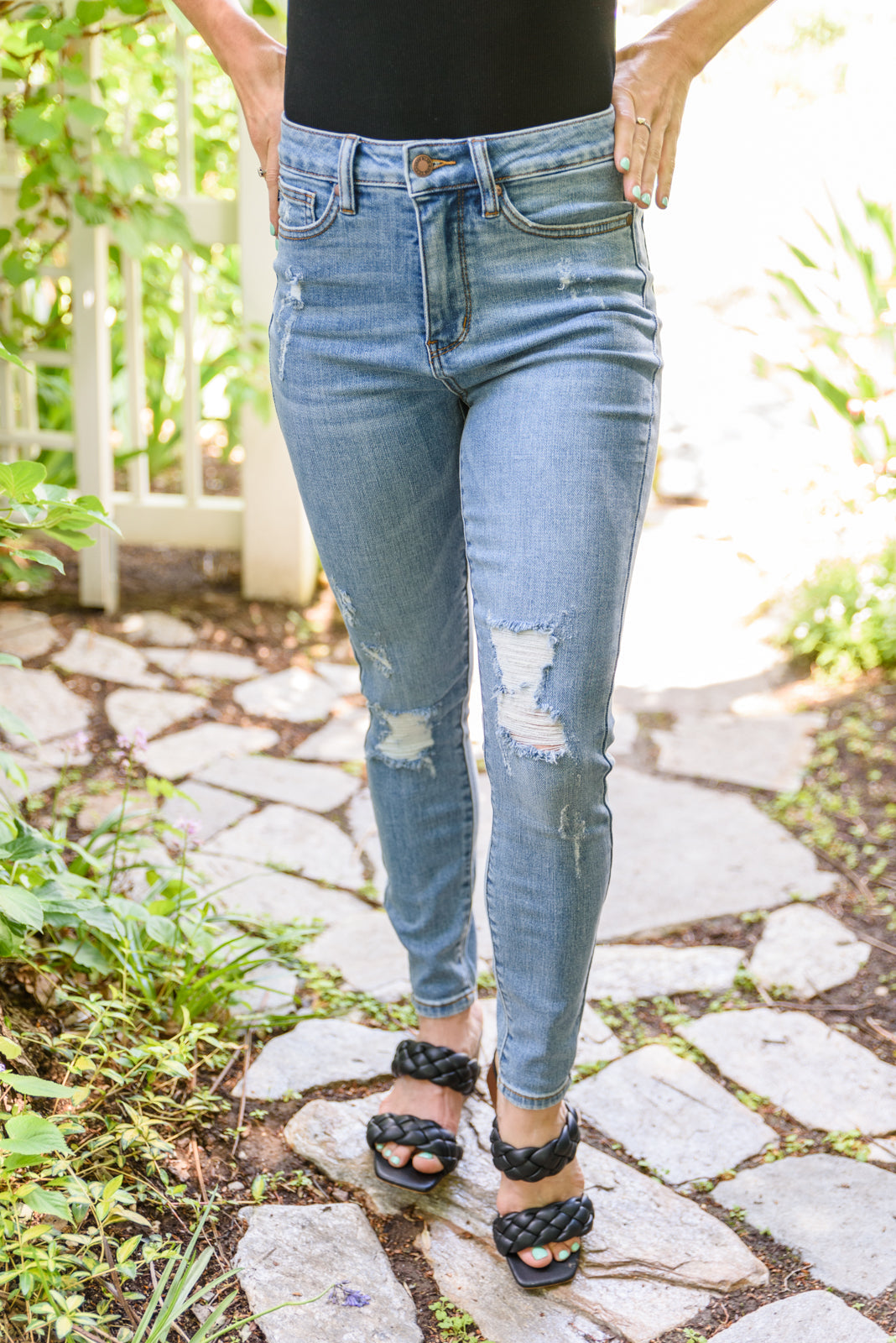 High-Waisted Tummy Control Skinny Jeans-Womens-Modish Lily, Tecumseh Michigan