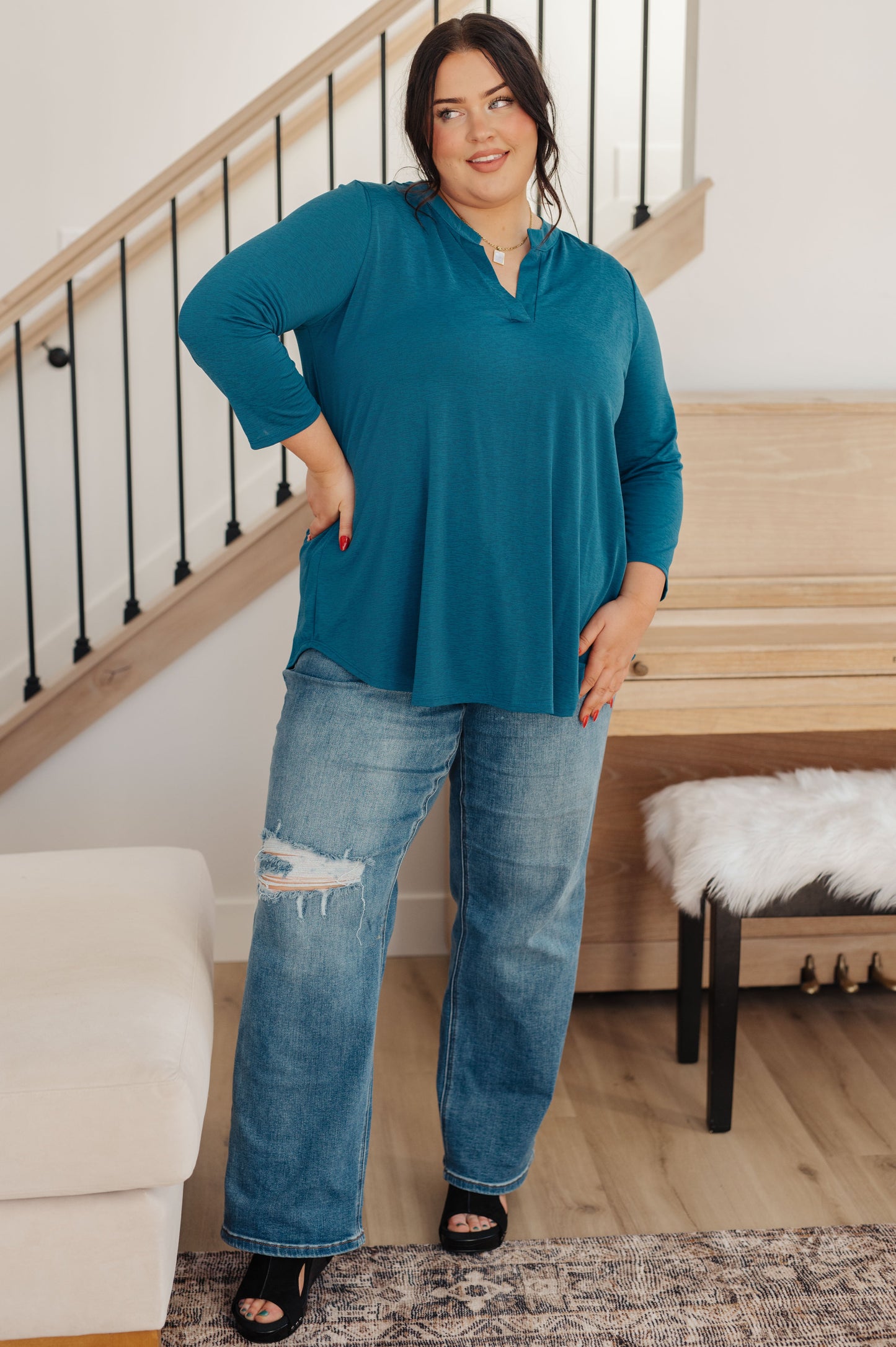 So Outstanding Top in Teal-Womens-Modish Lily, Tecumseh Michigan