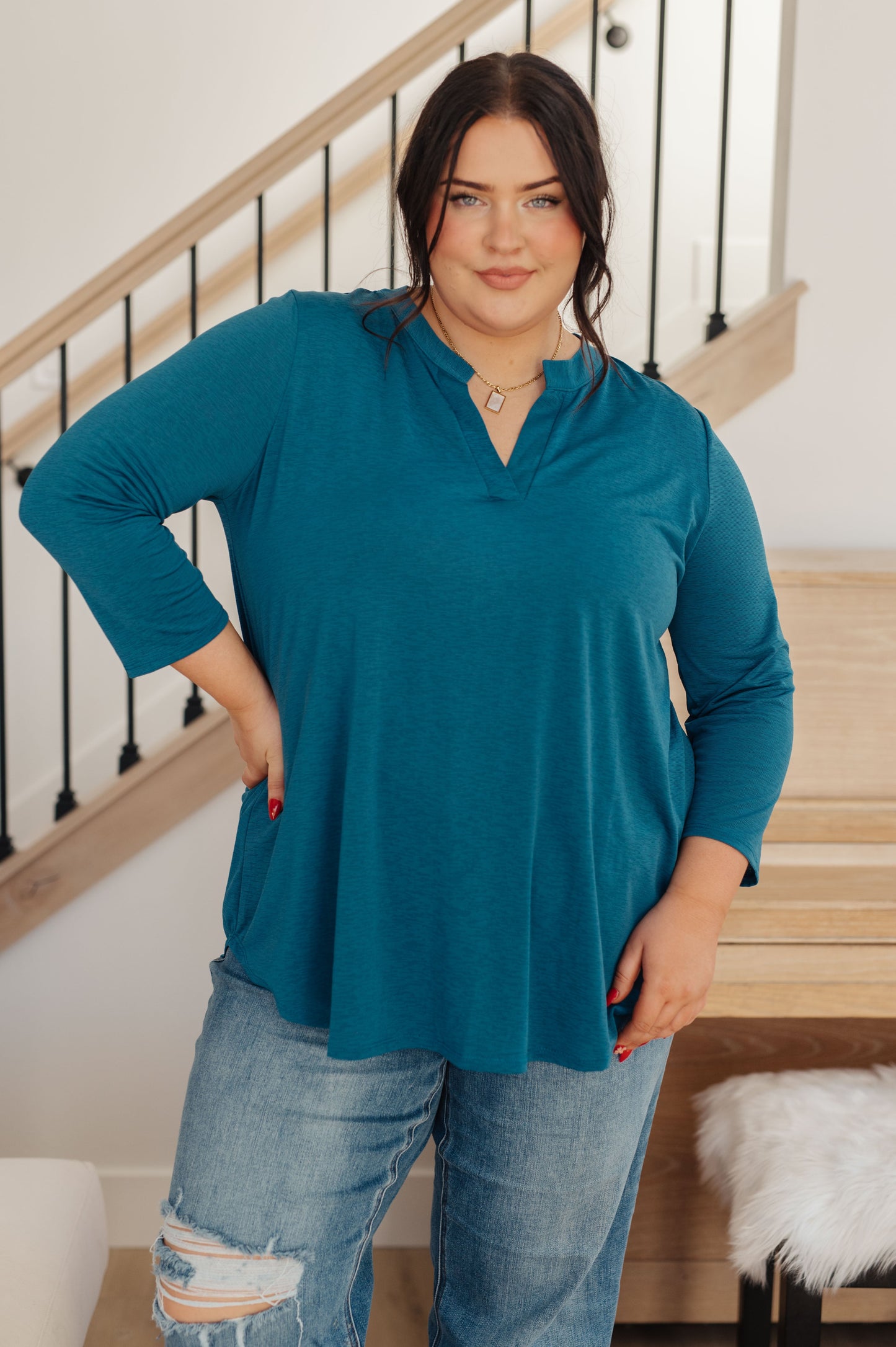 So Outstanding Top in Teal-Womens-Modish Lily, Tecumseh Michigan