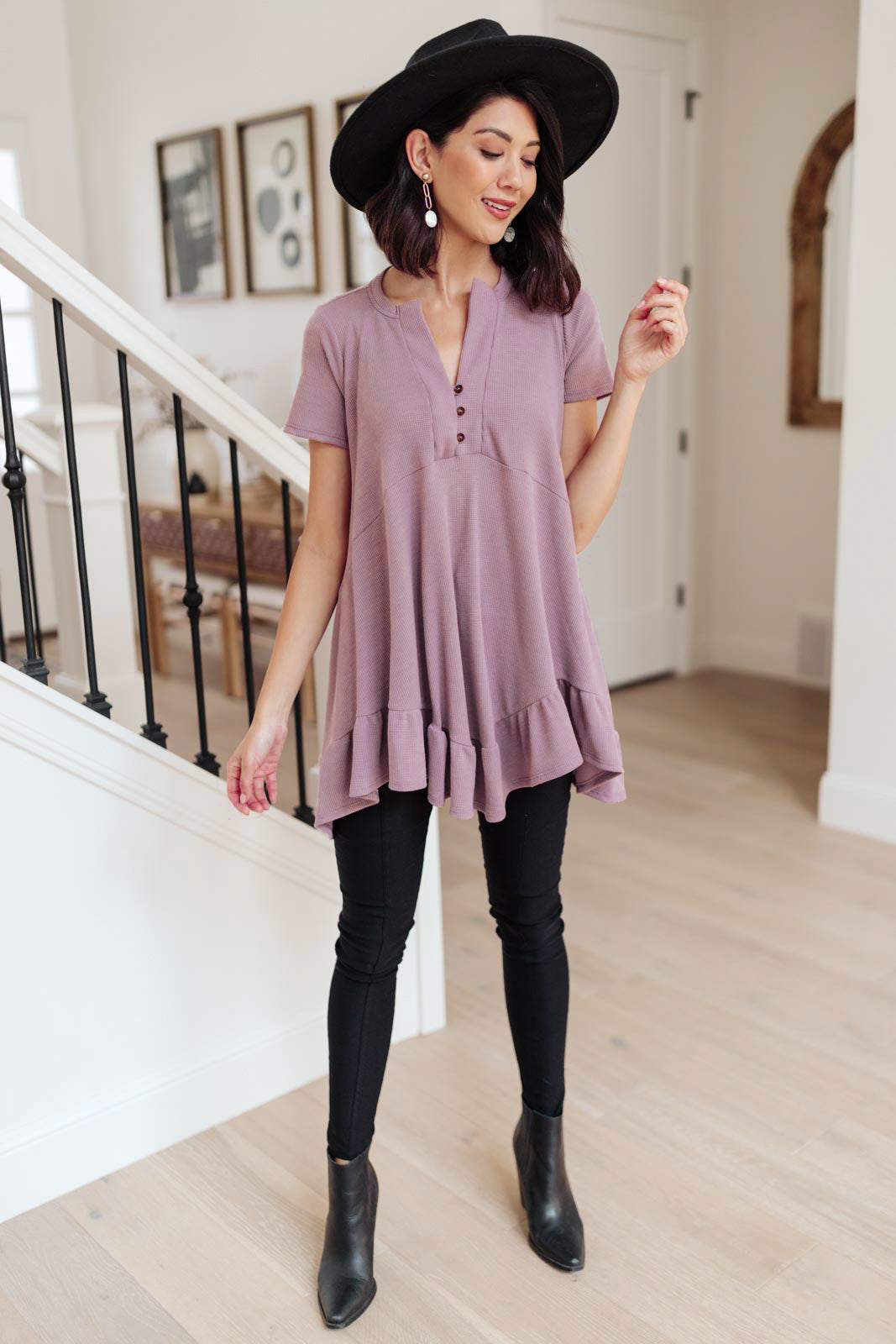Sweet Breeze Tunic Dress in Lavender-Womens-Modish Lily, Tecumseh Michigan