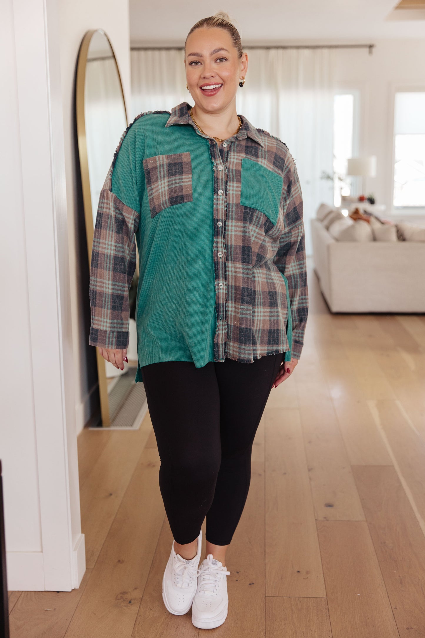 Tied for Time Thermal Plaid Button Up-Womens-Modish Lily, Tecumseh Michigan