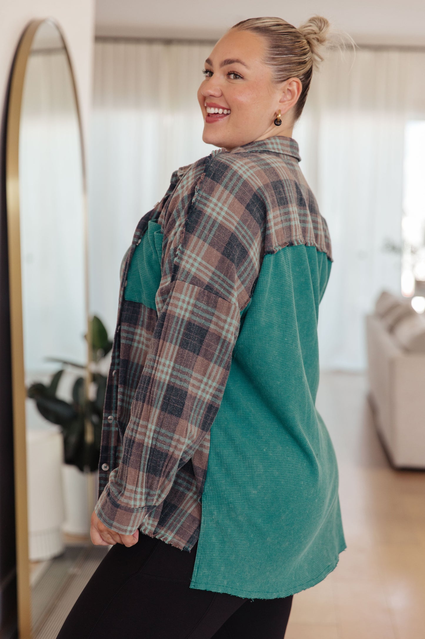 Tied for Time Thermal Plaid Button Up-Womens-Modish Lily, Tecumseh Michigan