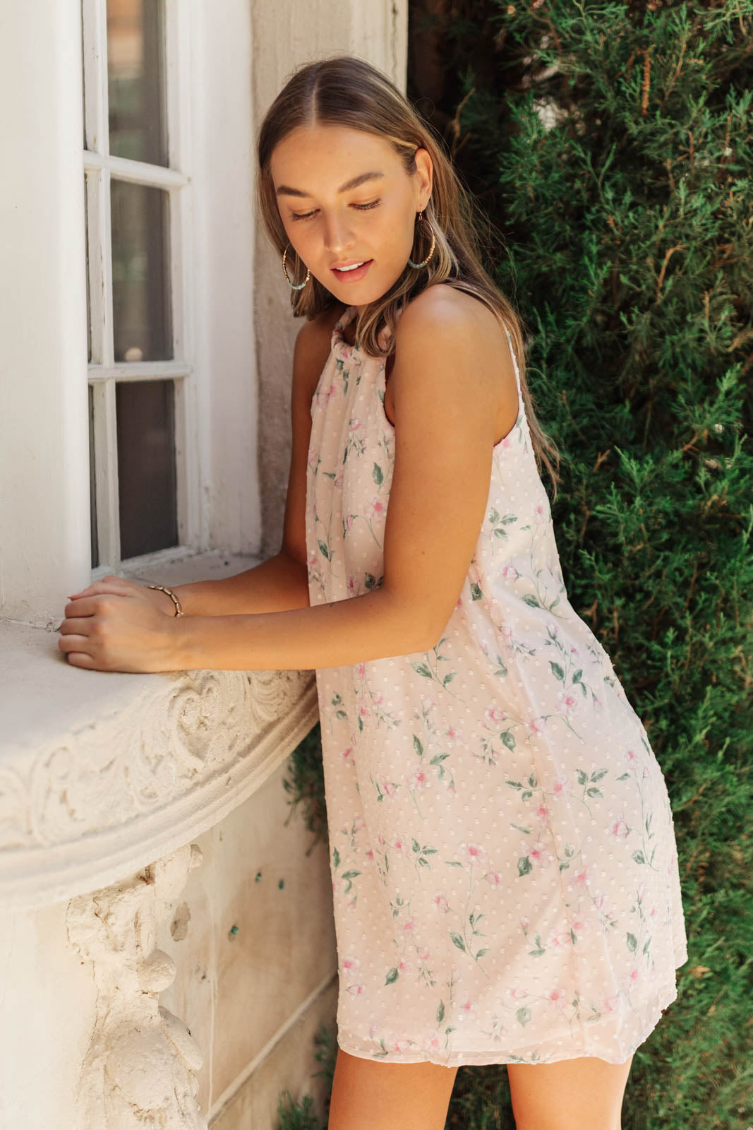 Swiss Dot Floral Dress-Womens-Modish Lily, Tecumseh Michigan