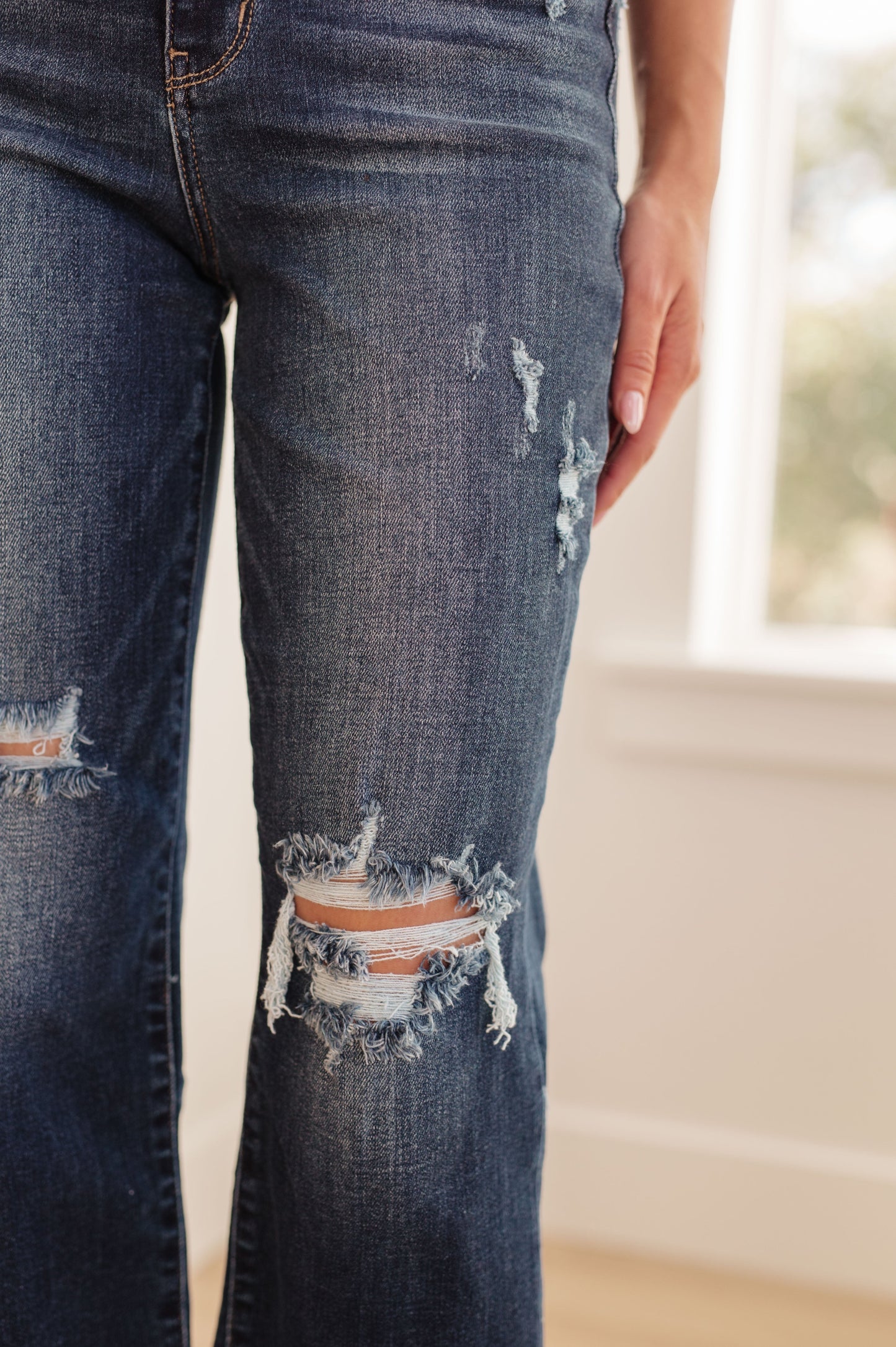 Whitney High Rise Distressed Wide Leg Crop Jeans-Womens-Modish Lily, Tecumseh Michigan
