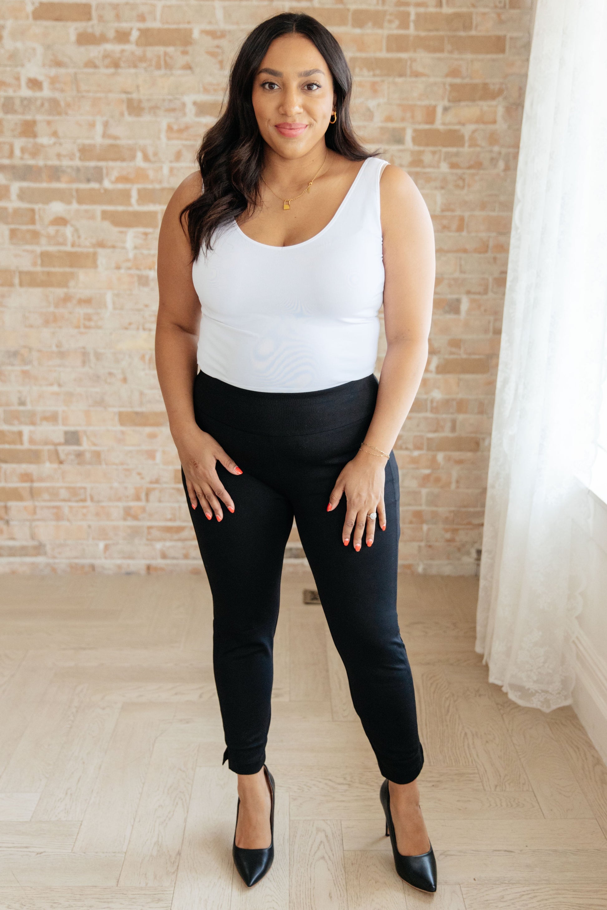 Magic Ankle Crop Skinny Pants in Black-Bottoms-Modish Lily, Tecumseh Michigan