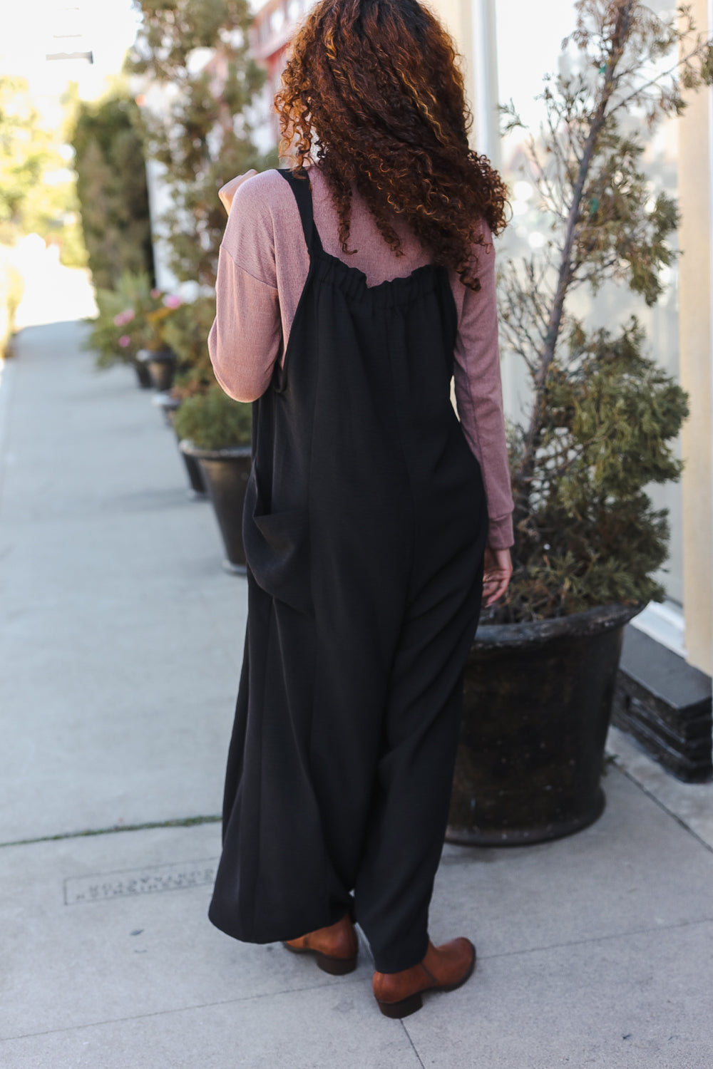 Feeing Joyful Black Wide Leg Adjustable Baggy Bib Jumpsuit-Modish Lily, Tecumseh Michigan