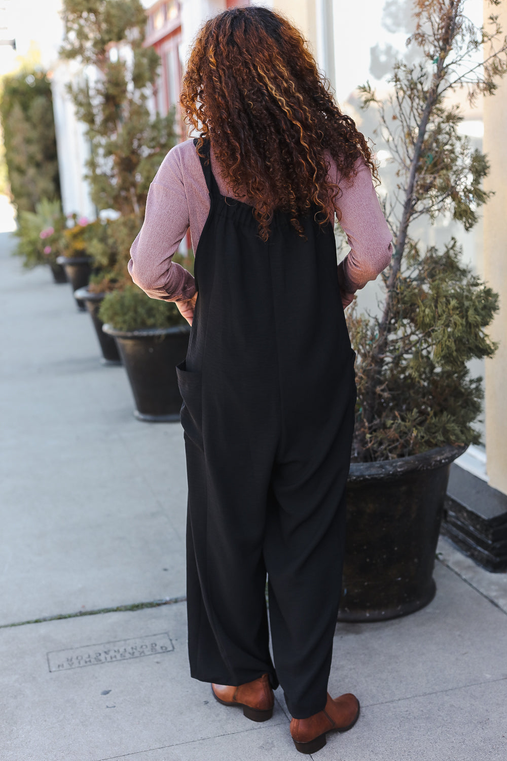 Feeing Joyful Black Wide Leg Adjustable Baggy Bib Jumpsuit-Modish Lily, Tecumseh Michigan