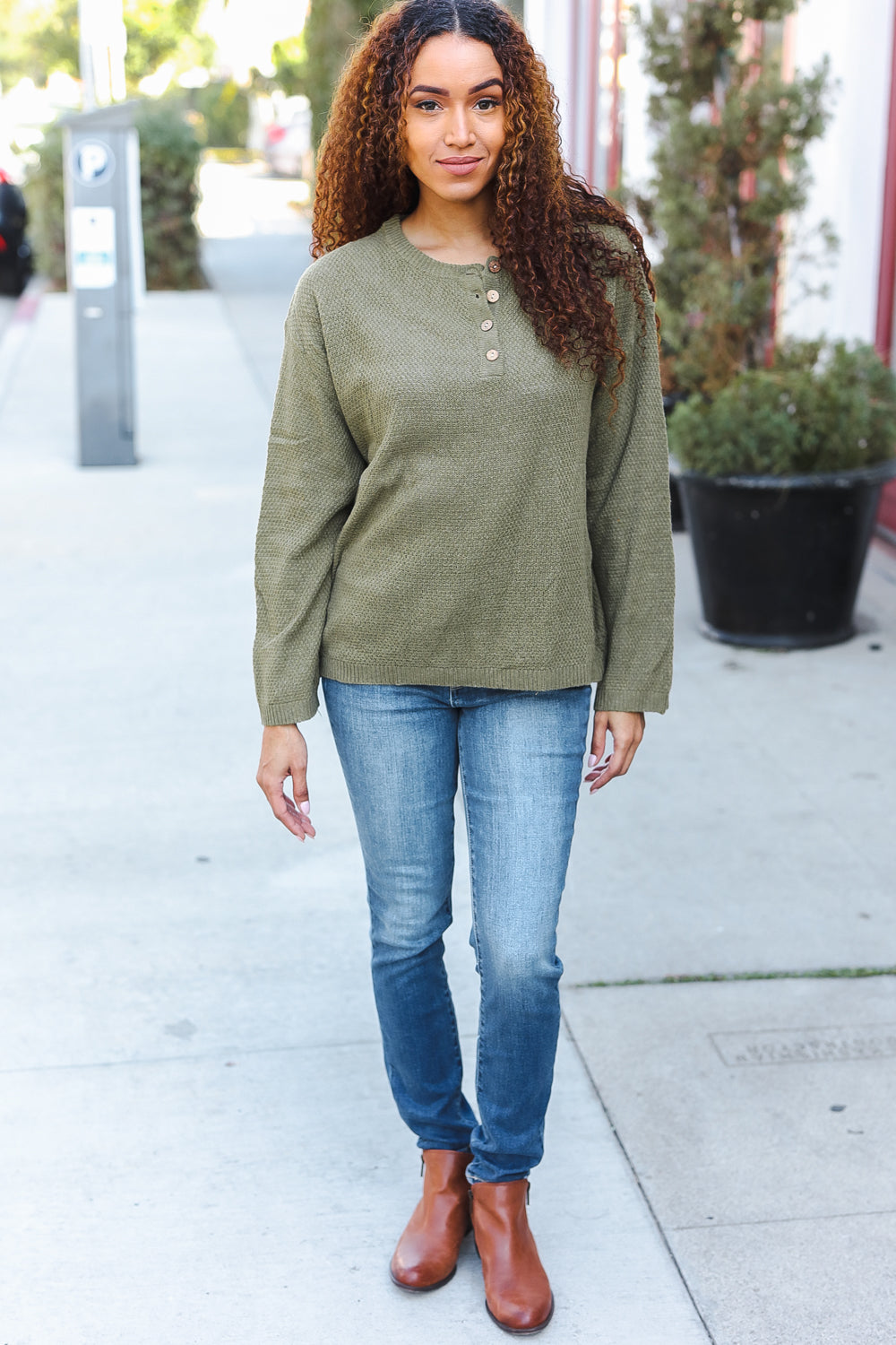 Beautiful You Moss Green Button Down Ribbed Sweater-2024 Blow-Out Sale-Modish Lily, Tecumseh Michigan