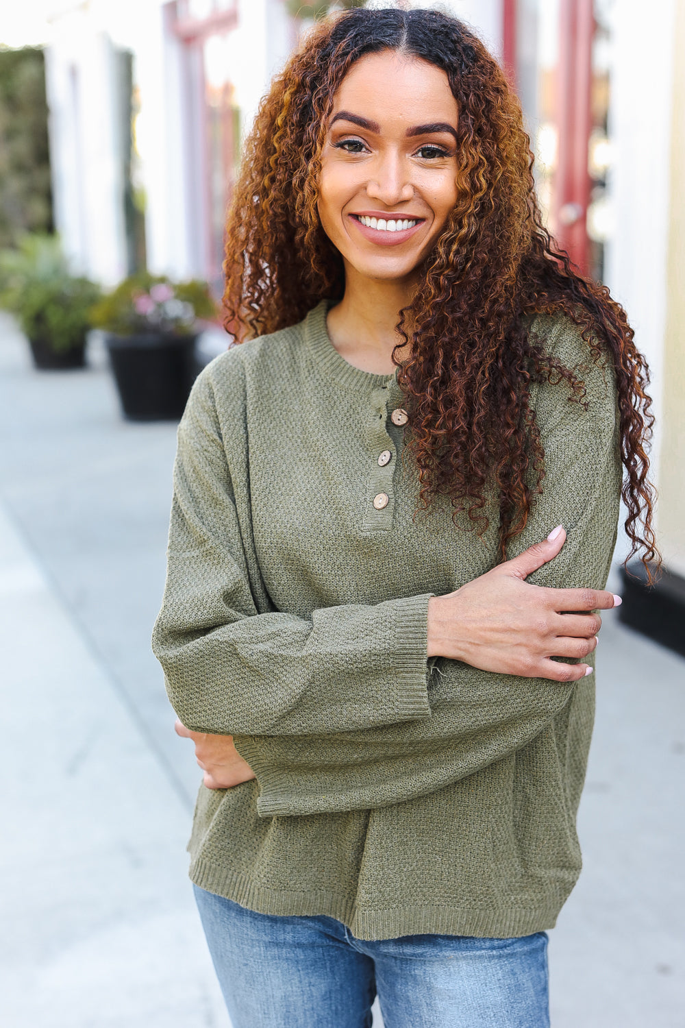 Beautiful You Moss Green Button Down Ribbed Sweater-2024 Blow-Out Sale-Modish Lily, Tecumseh Michigan