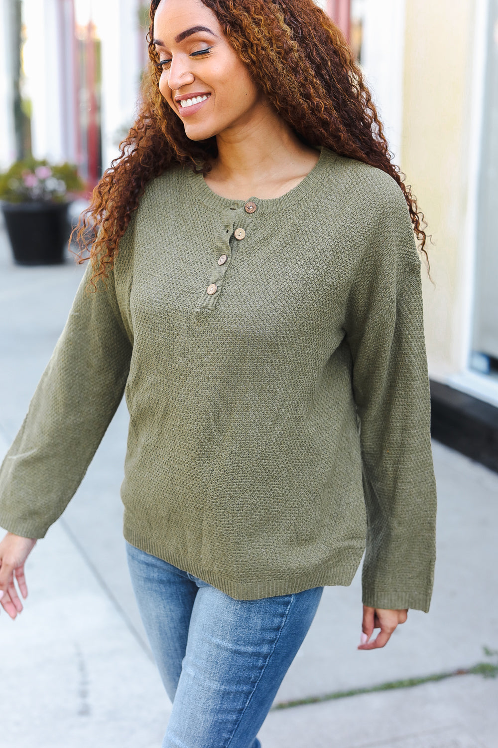 Beautiful You Moss Green Button Down Ribbed Sweater-2024 Blow-Out Sale-Modish Lily, Tecumseh Michigan