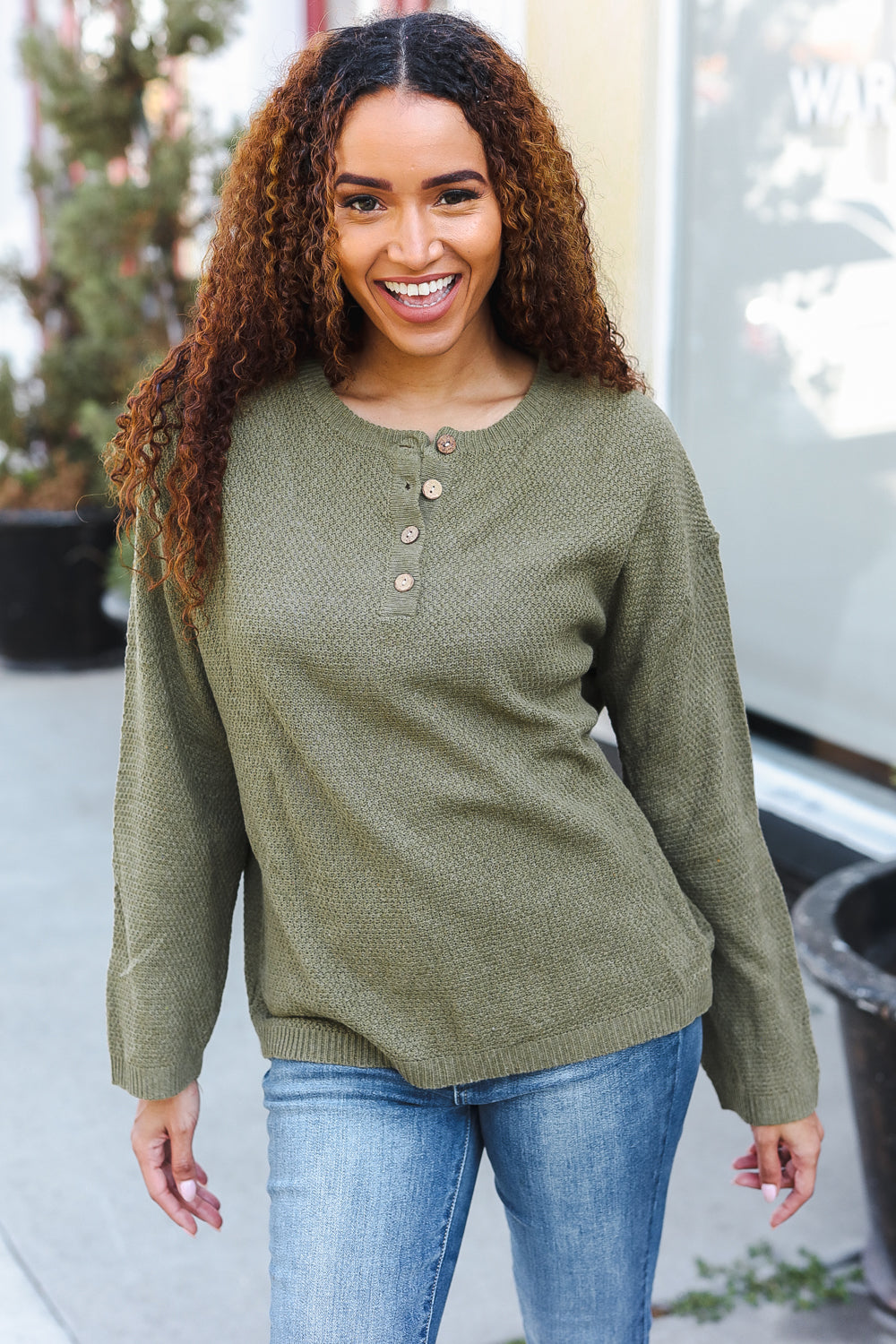 Beautiful You Moss Green Button Down Ribbed Sweater-2024 Blow-Out Sale-Modish Lily, Tecumseh Michigan