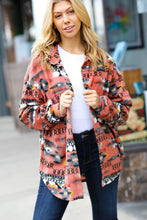 Load image into Gallery viewer, Trendy Rust Aztec Print Button Down Brushed Shacket-Modish Lily, Tecumseh Michigan
